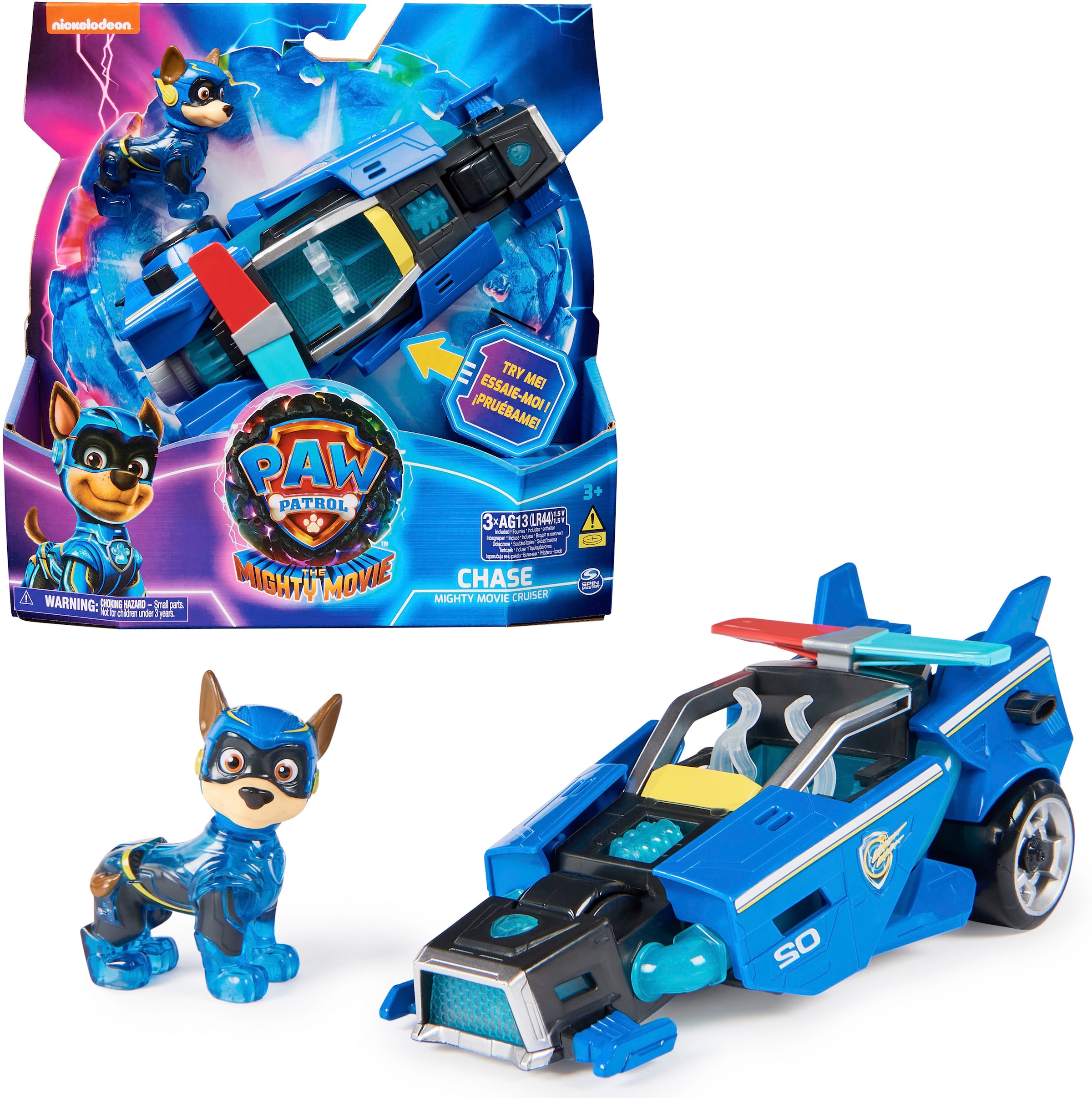 Spin Master Spielzeug Auto Paw Patrol Movie II Basic Themed Vehicles Chase Polizeiauto mit Welpenfigur Licht und Soundeffekt BAUR