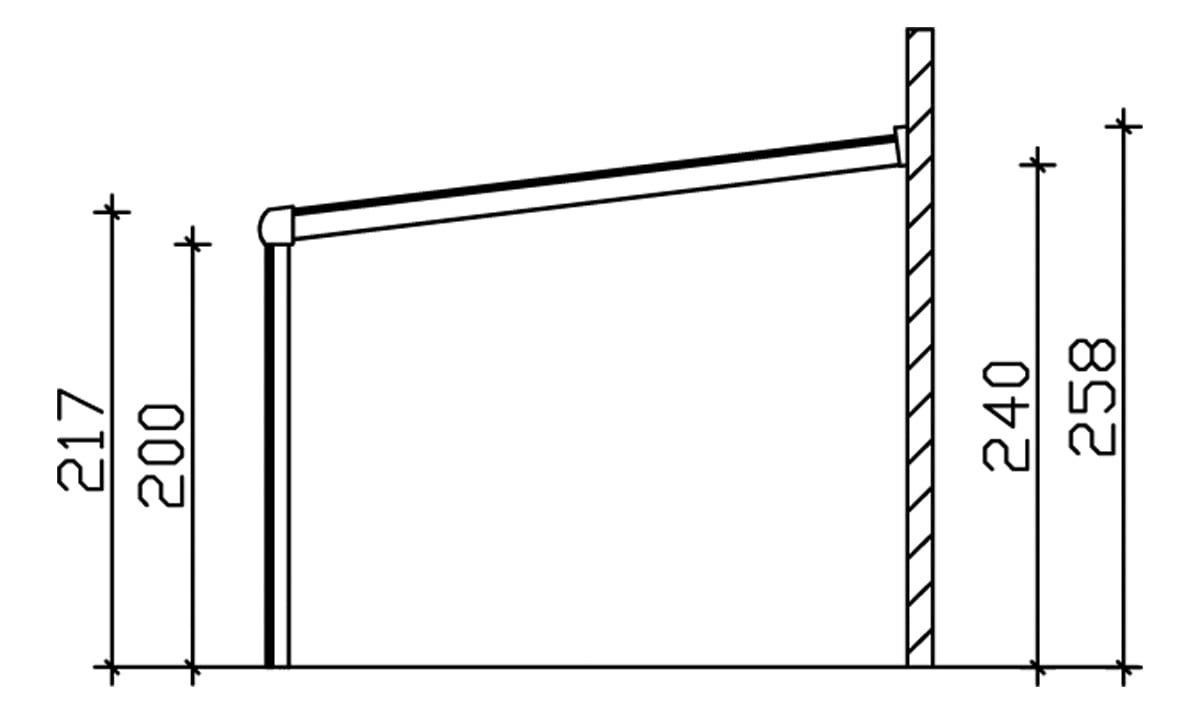 Skanholz Terrassendach »Genua«, 434 cm Breite, verschiedene Tiefe