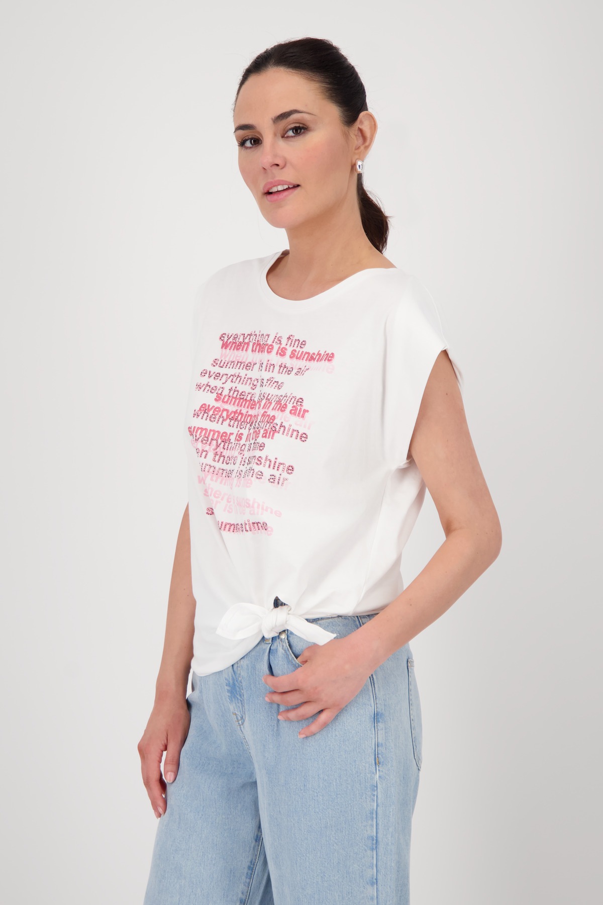Monari T-Shirt "Shirt Schriftenmix", Mit Rundhalsausschnitt günstig online kaufen