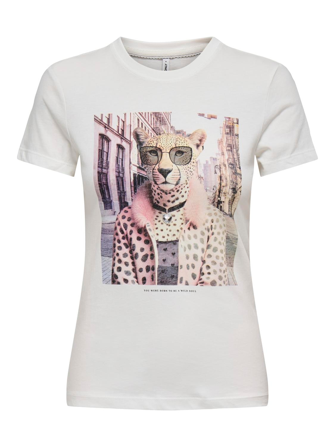 ONLY Kurzarmshirt "ONLVIBE LIFE S/S GLASSES TOP BOX JRS" Baumwolle, regular günstig online kaufen