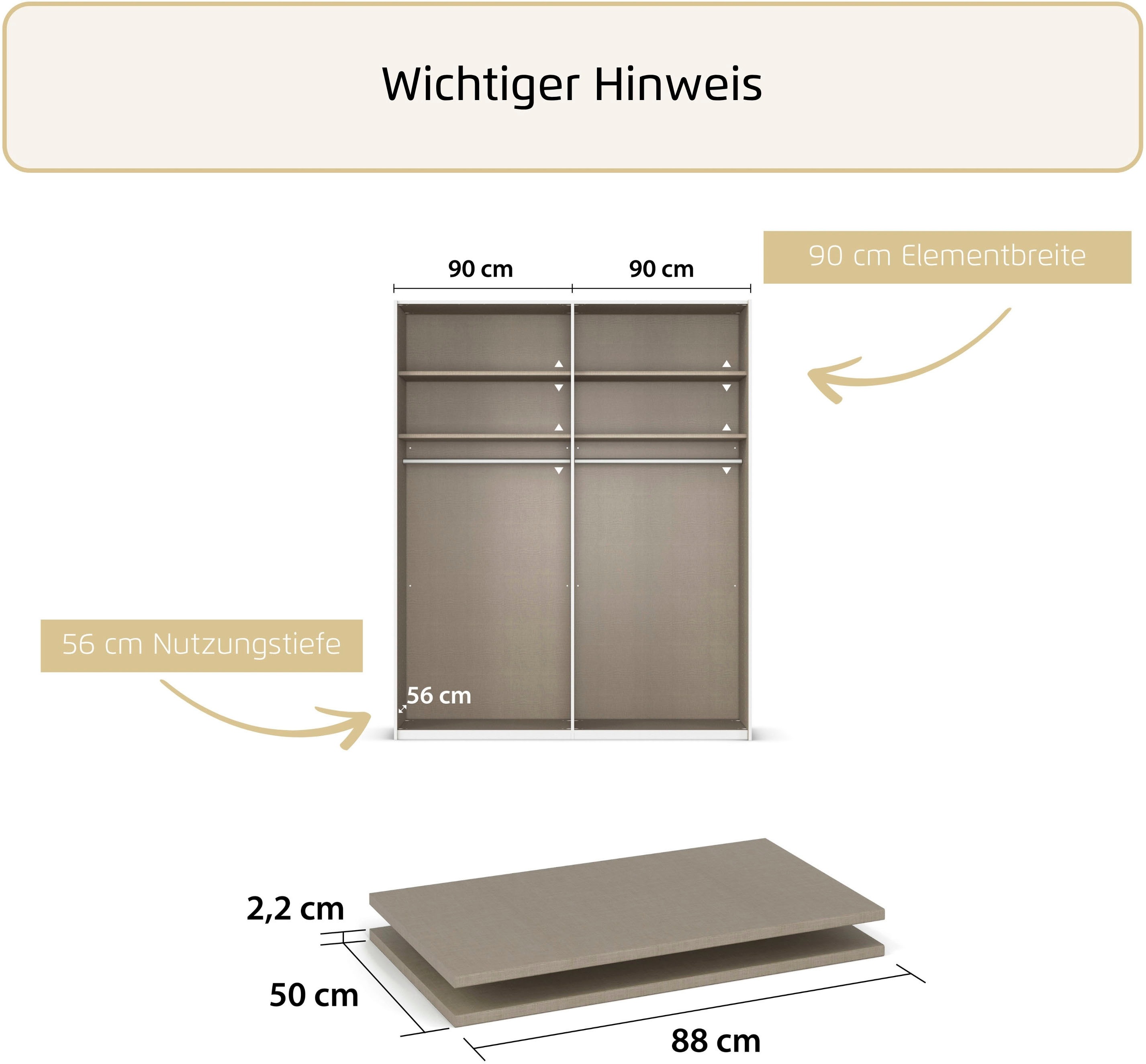 Thumbnail - rauch Einlegeboden "Zubehör für Rauch-Schwebetürenschränke ORANGE" 2er-Set Breite 88 cm, Tiefe 50 cm