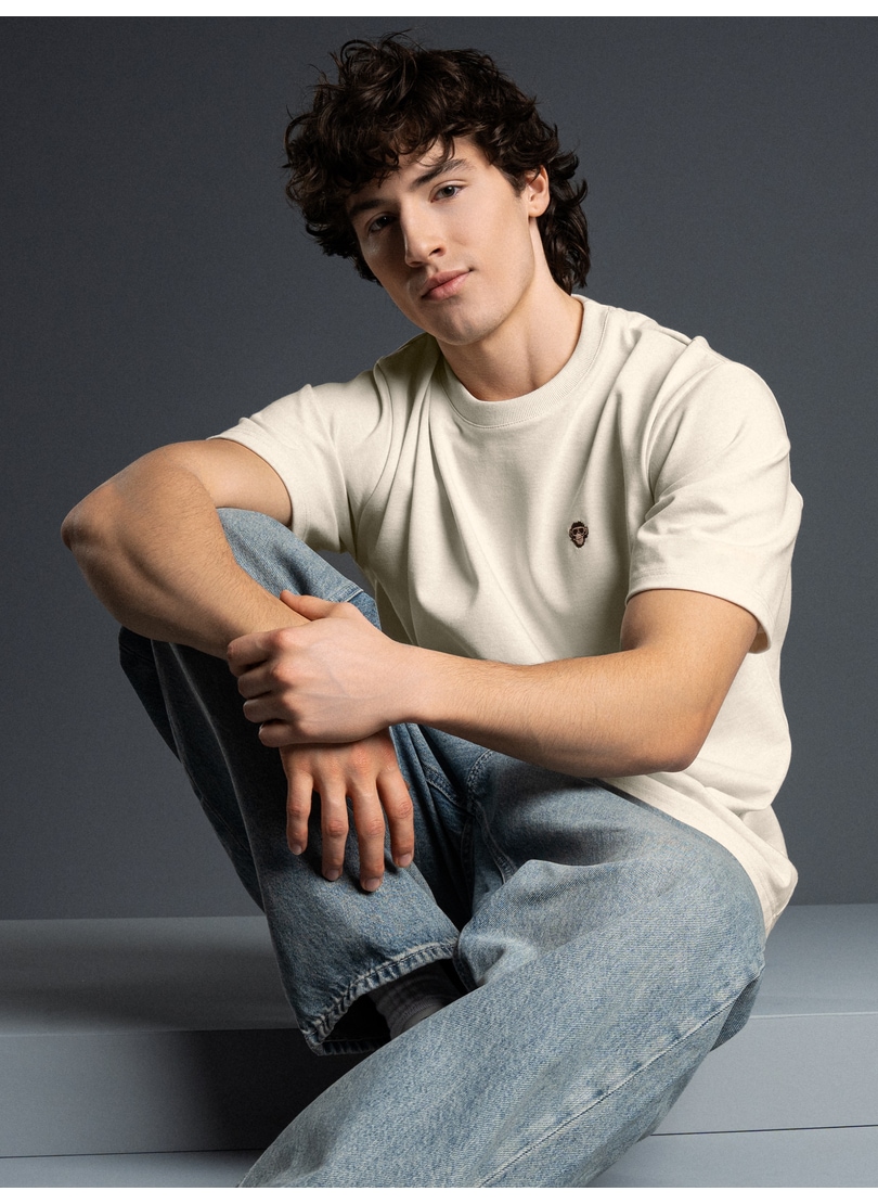 Trigema T-Shirt "TRIGEMA Heavy Oversized T-Shirt mit Affe Charly-Stickmotiv günstig online kaufen