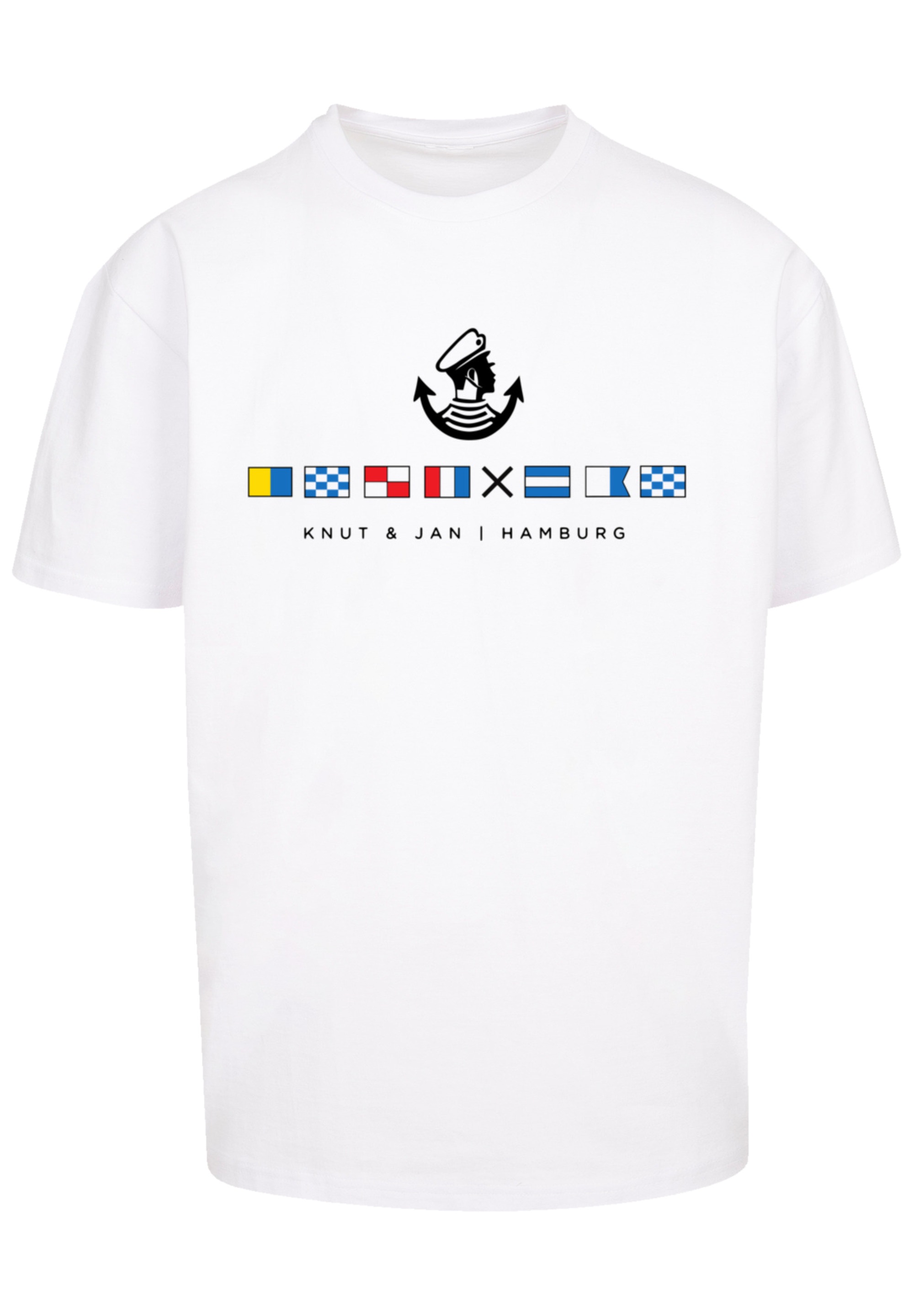 F4NT4STIC T-Shirt »Oversized T-Shirt Seglerfahnen Knut & Jan Hamburg«, Print