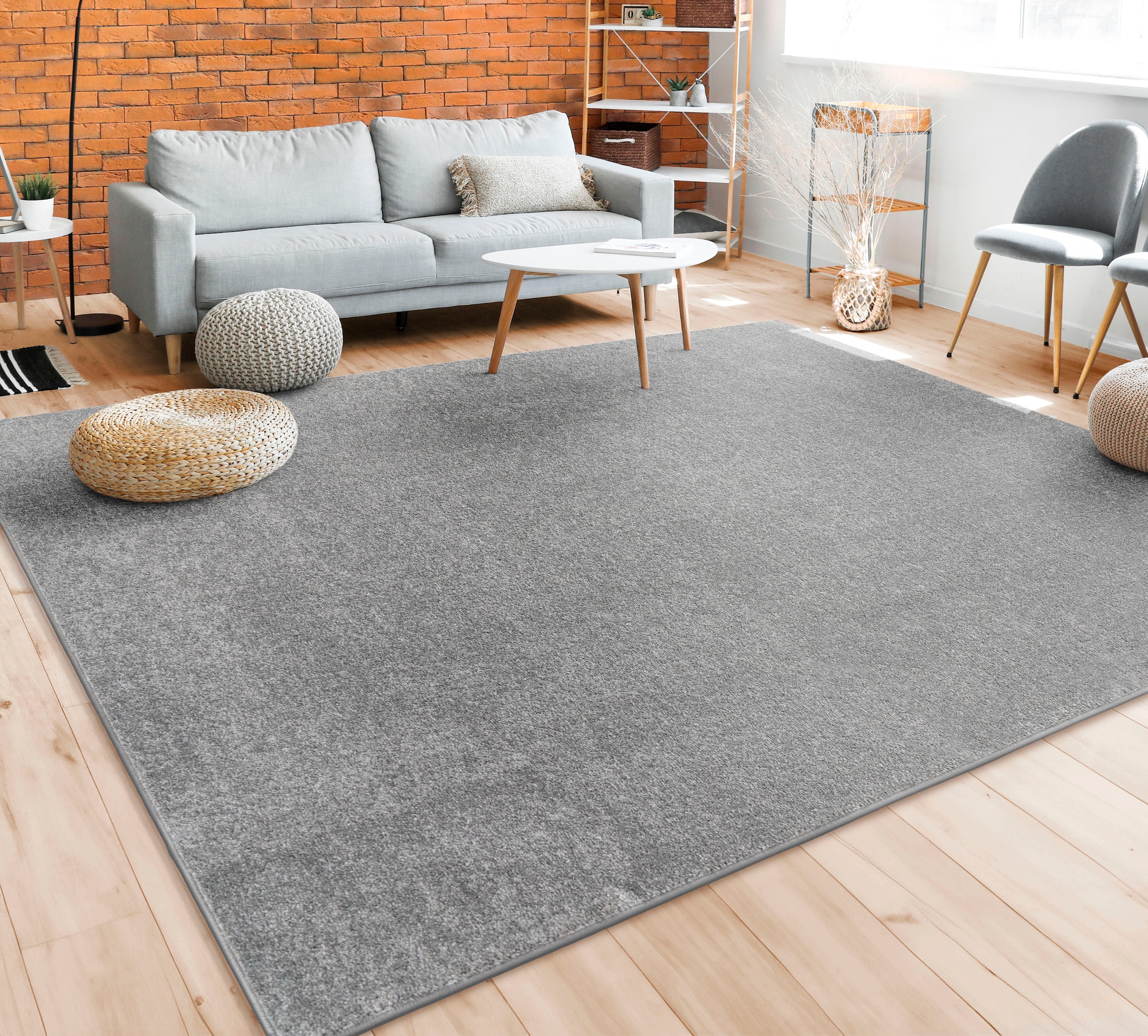 Paco Home Teppich »Porto 890«, rechteckig, Kurzflor, Uni-Farben, ideal im Wohnzimmer & Schlafzimmer