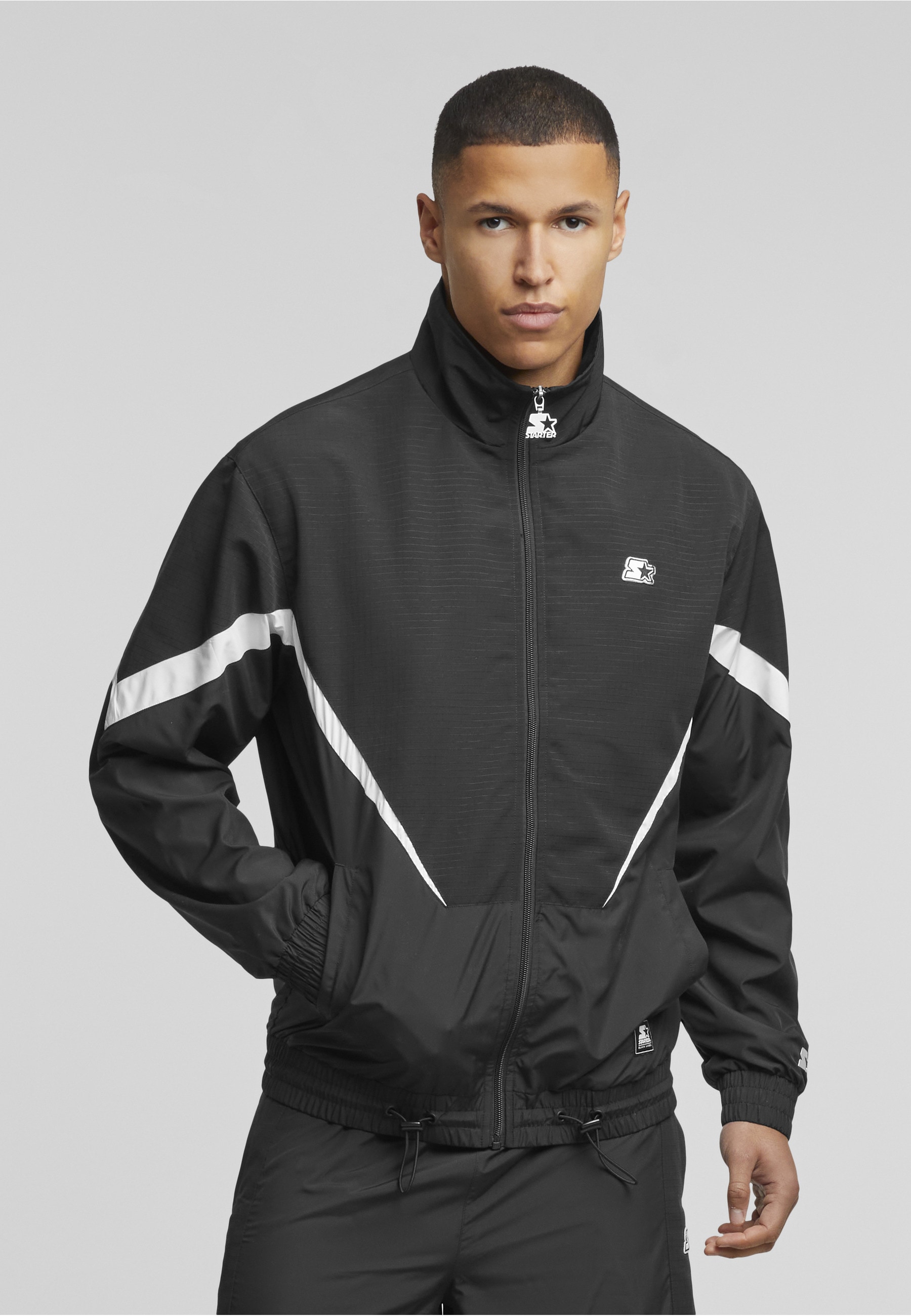 Starter Black Label Trainingsjacke »Starter Black Label Starter Fabric Mix Track Jacket« 1 Stk. tlg. ohne Kapuze