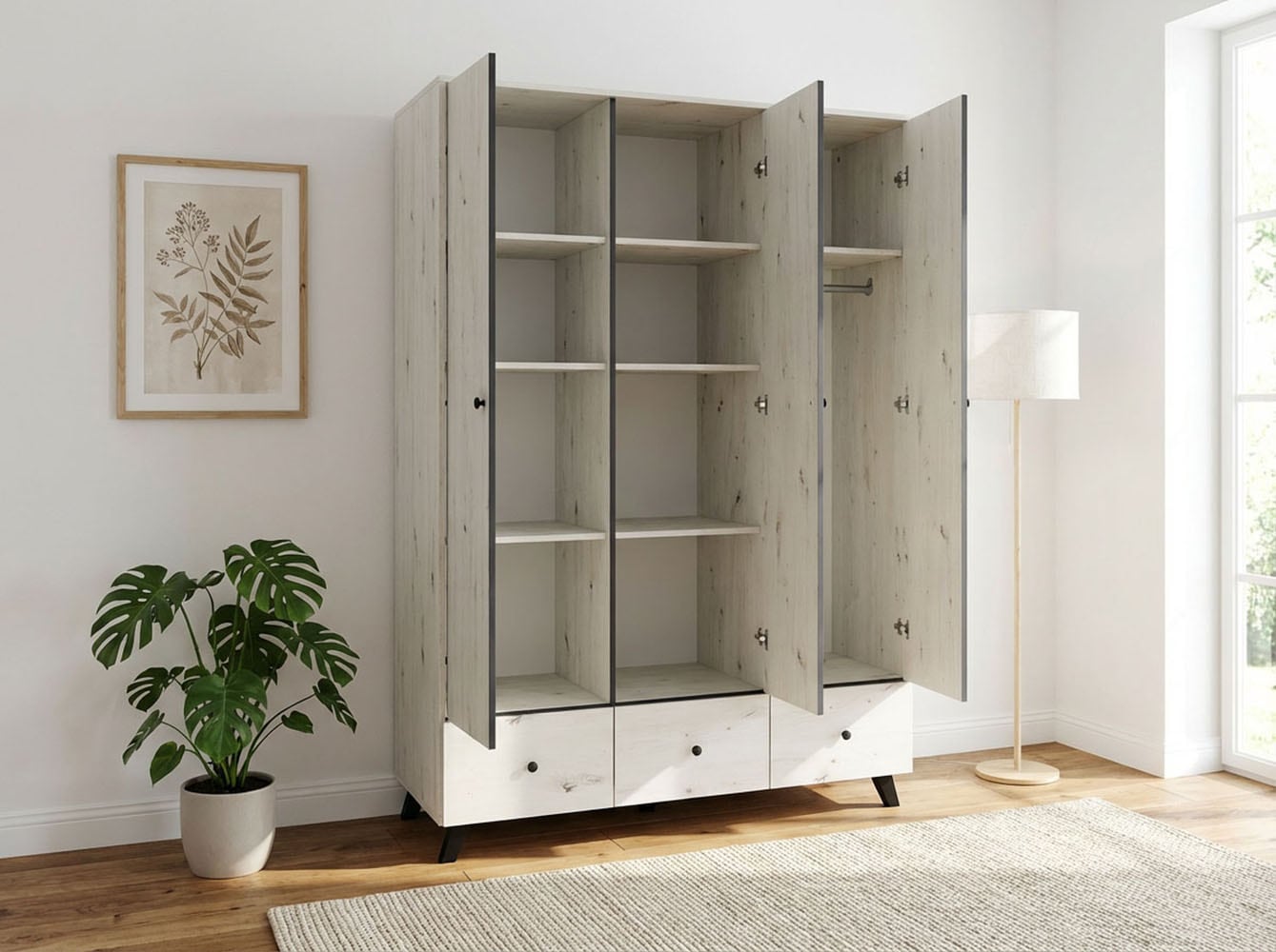 arthur berndt Babyzimmer-Komplettset »Babyzimmer Set »Lavea« 3-teilig« Set, Babymöbel-Set »Lavea«: Kleiderschrank, Kinderbett und Wickelkommode, 