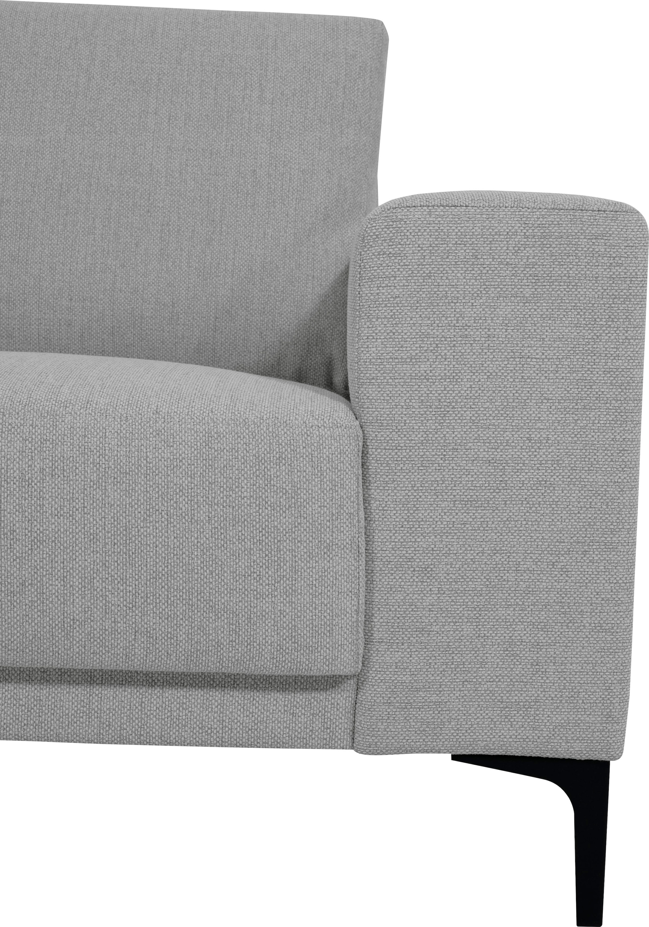 Places of Style 2-Sitzer »Xander«, Breite 164 cm, Webstoff, Soft-Touch Chenille, schwarze Metallfüßen