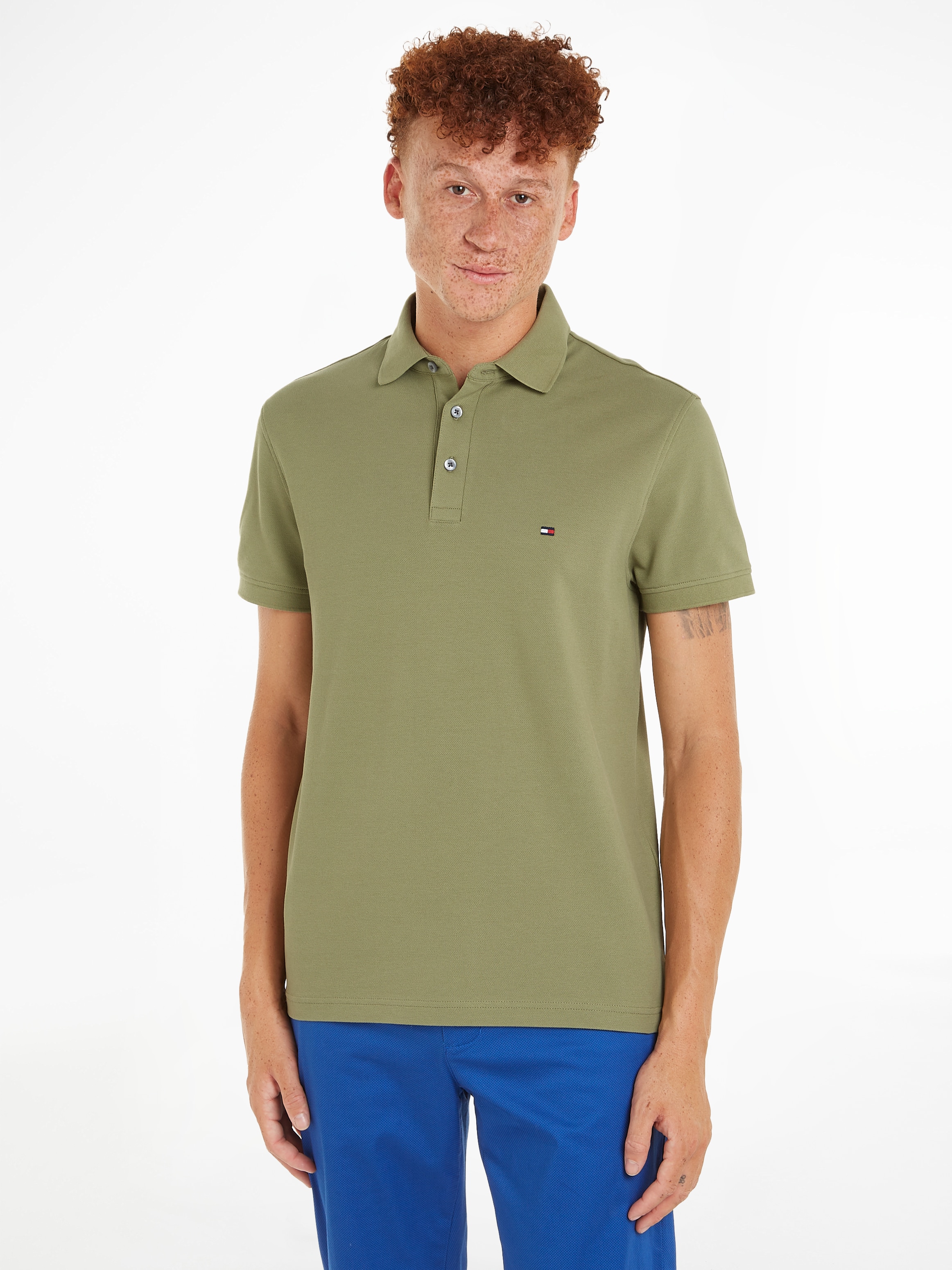 Tommy Hilfiger Poloshirt "1985 SLIM POLO mit Piqué-Struktur und Stickerei", günstig online kaufen