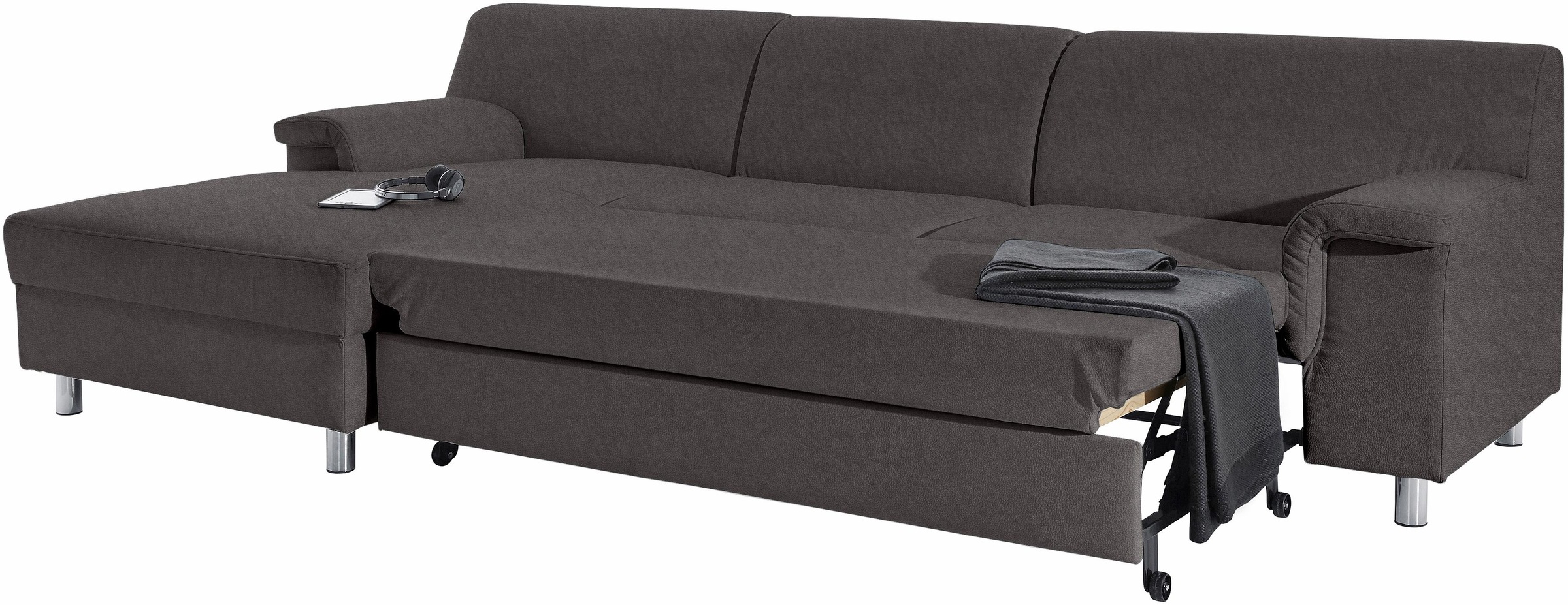 INOSIGN Ecksofa »Jamie, modern und elegant, Fußhöhe 9cm, L-Form,«, wahlweise mit Bettfunktion