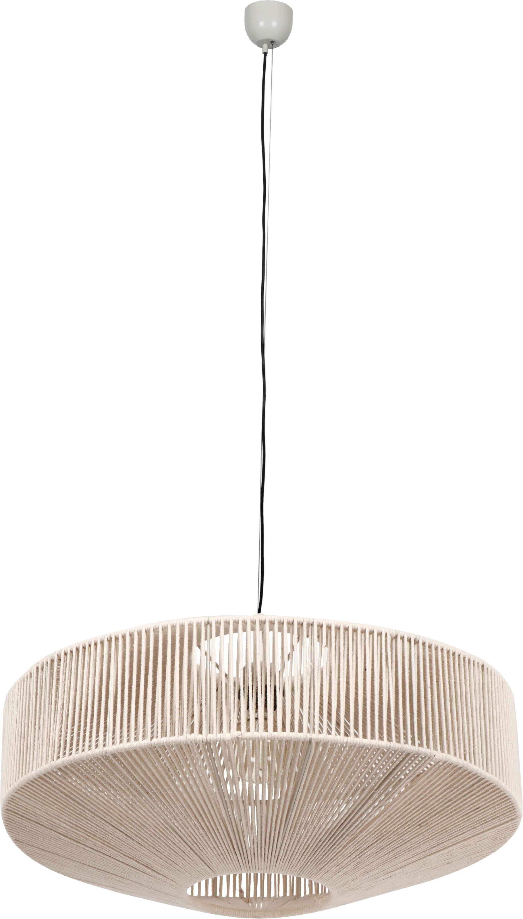 TRIO Leuchten Pendelleuchte »SVEA, Hängelampe beige aus Baumwolle im Boho-Look Höhe 150 cm« E27 1 Stk. warmweiß - kaltweiß Hängeleuchte Schlafzimmer / Wohnzimmer exkl 1x E27 max 10W