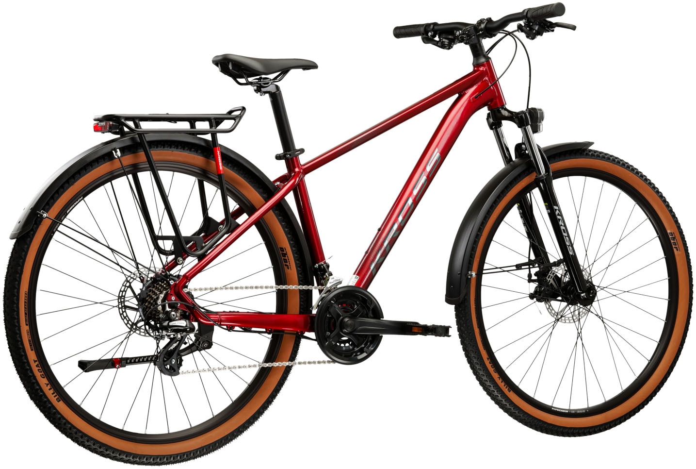 Kross Mountainbike »Hardtail 27,5" Hexagon X200 rot 21 Gänge mit Beleuchtung 2026« 21 Gang Shimano ALTUS M310 Schaltwerk Kettenschaltung Rahmen aus Aluminium Performance