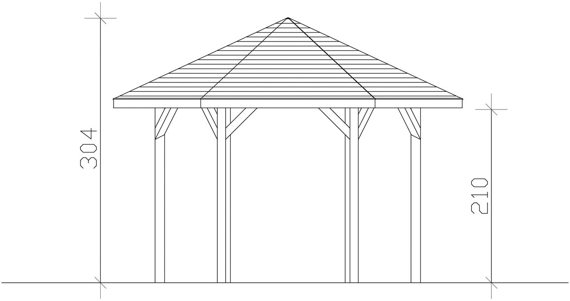 Skanholz Pavillon »Nancy 2«, 6-Eck, BxT: 420x364 cm