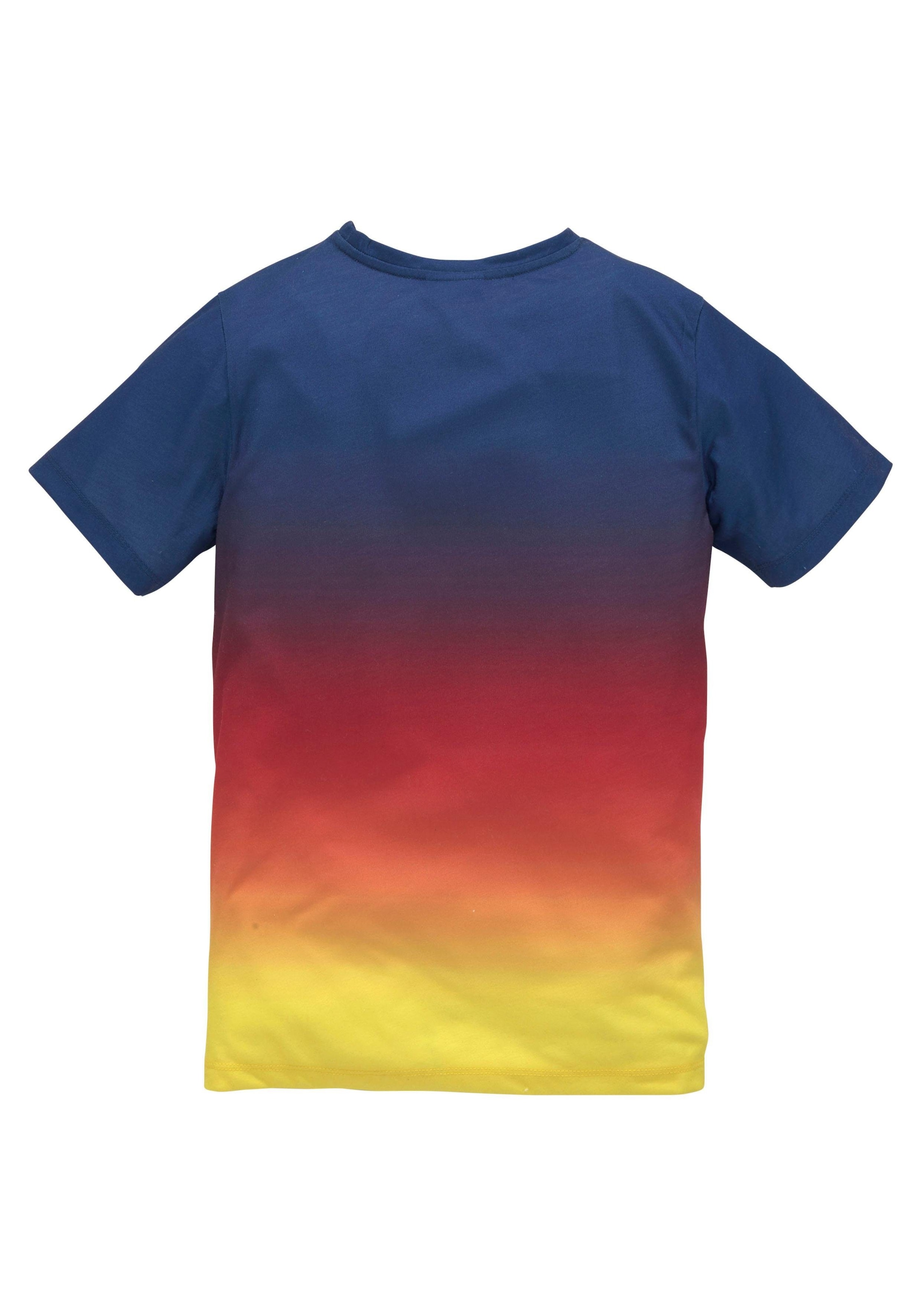 Farbverlauf BAUR ▷ T-Shirt, Druck im für mit vorn Chiemsee |