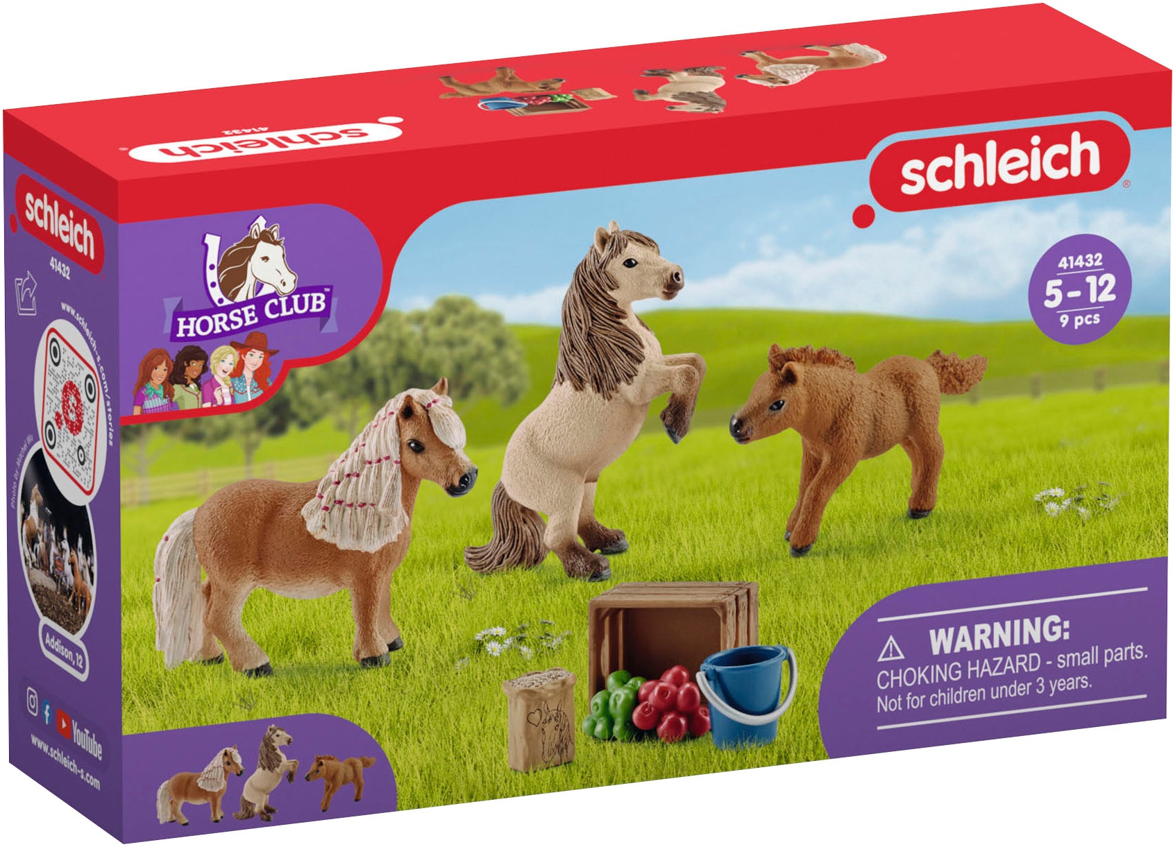 Schleich® Spielfigur »HORSE CLUB, Mini Shetty Familie (41432)«, Made in Europe