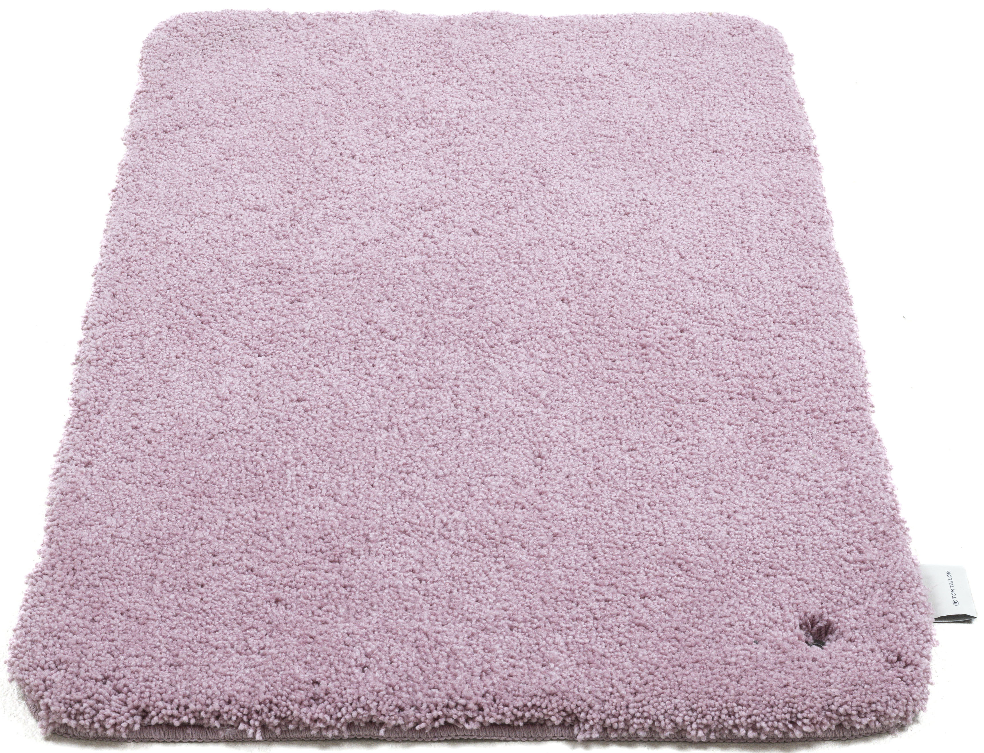 TOM TAILOR HOME Badematte "Cozy Bath UNI, Badvorleger, Badezimmer Teppich" Höhe 27 mm rutschhemmend beschichtet fußbodenheizungsgeeignet Badteppich, Uni Farben, rechteckig, in rund & oval erhältlich