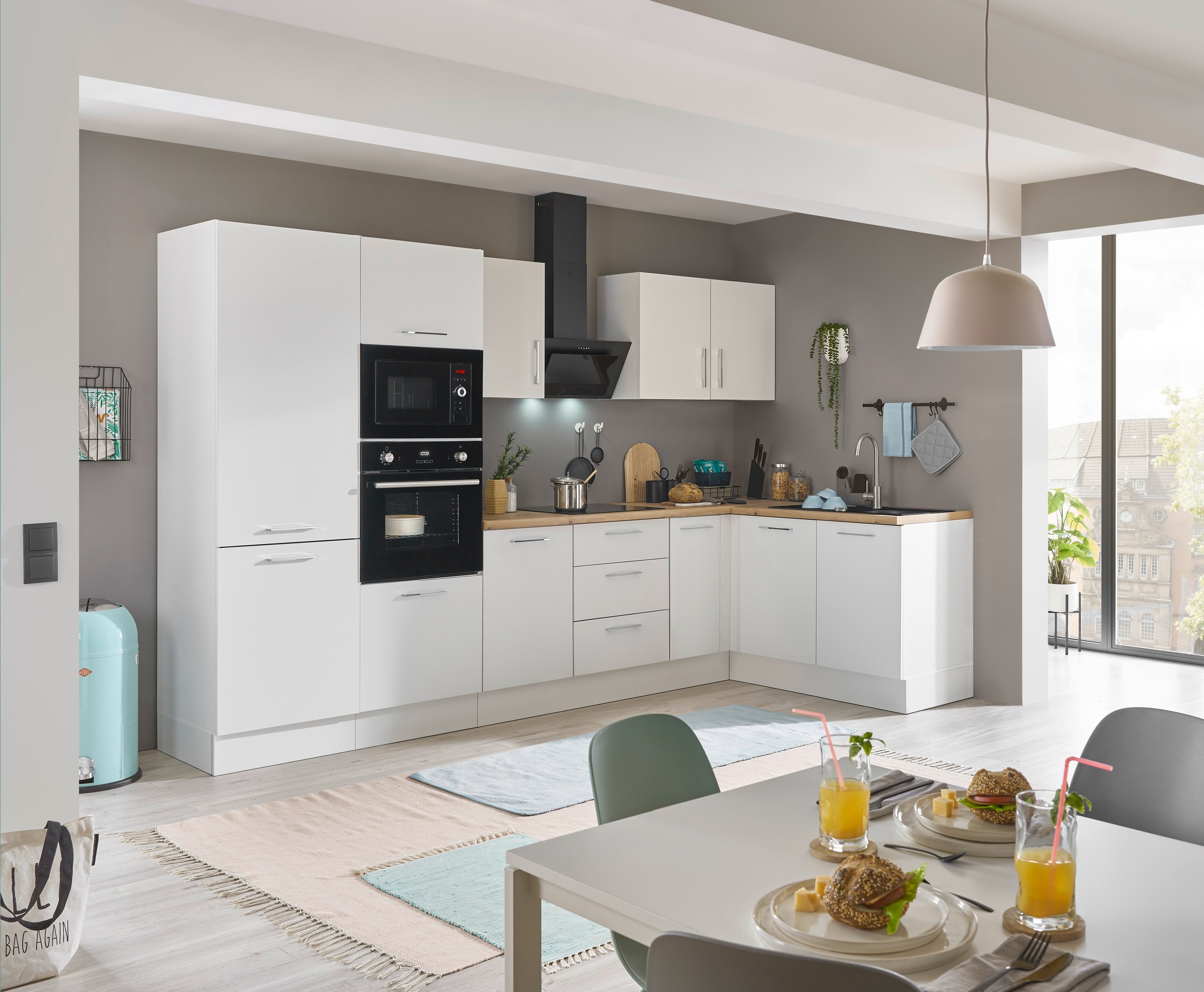 BASIC by Balculina Winkelküche »Turin«, Stellbreite 330x175 cm, wahlweise mit E-Geräten