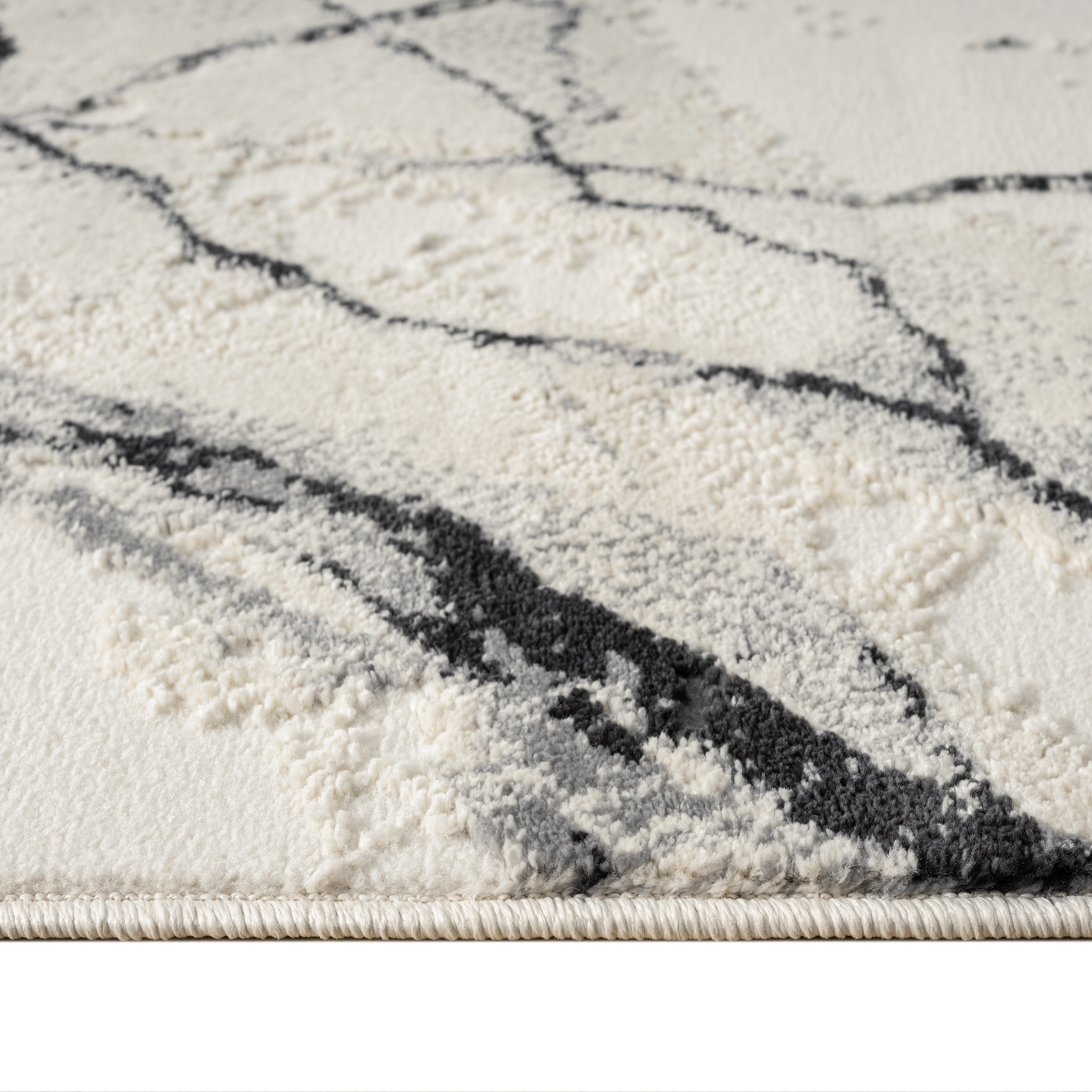 my home Teppich »Zoe«, rechteckig, 11 mm Höhe, mit Fransen, modernes Marmor-Design, Wohnzimmer, Schlafzimmer