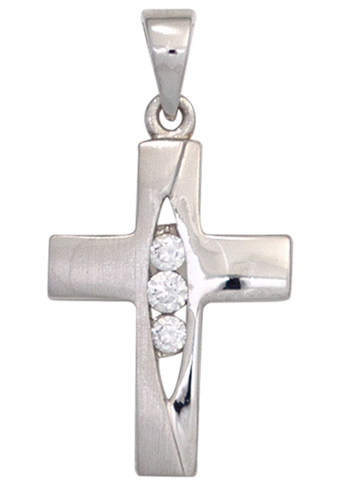 Zirkonia Silber 925 Kreuz« JOBO »Anhänger Kreuzanhänger mit