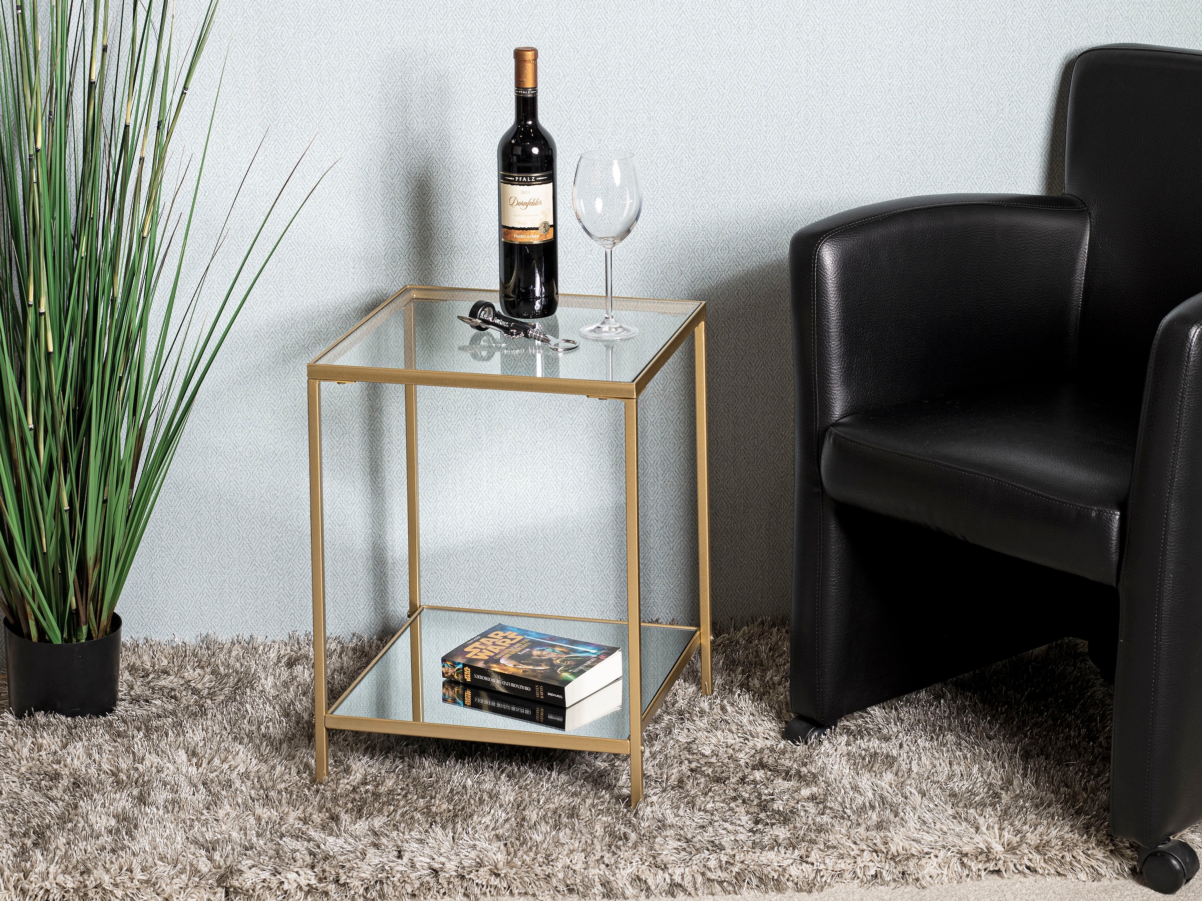 HAKU Beistelltisch "Sofatisch, Wohnzimmertisch" 1 Stk. tlg. quadratisch - aus Metall Gold B/T/H 39/39/55 cm