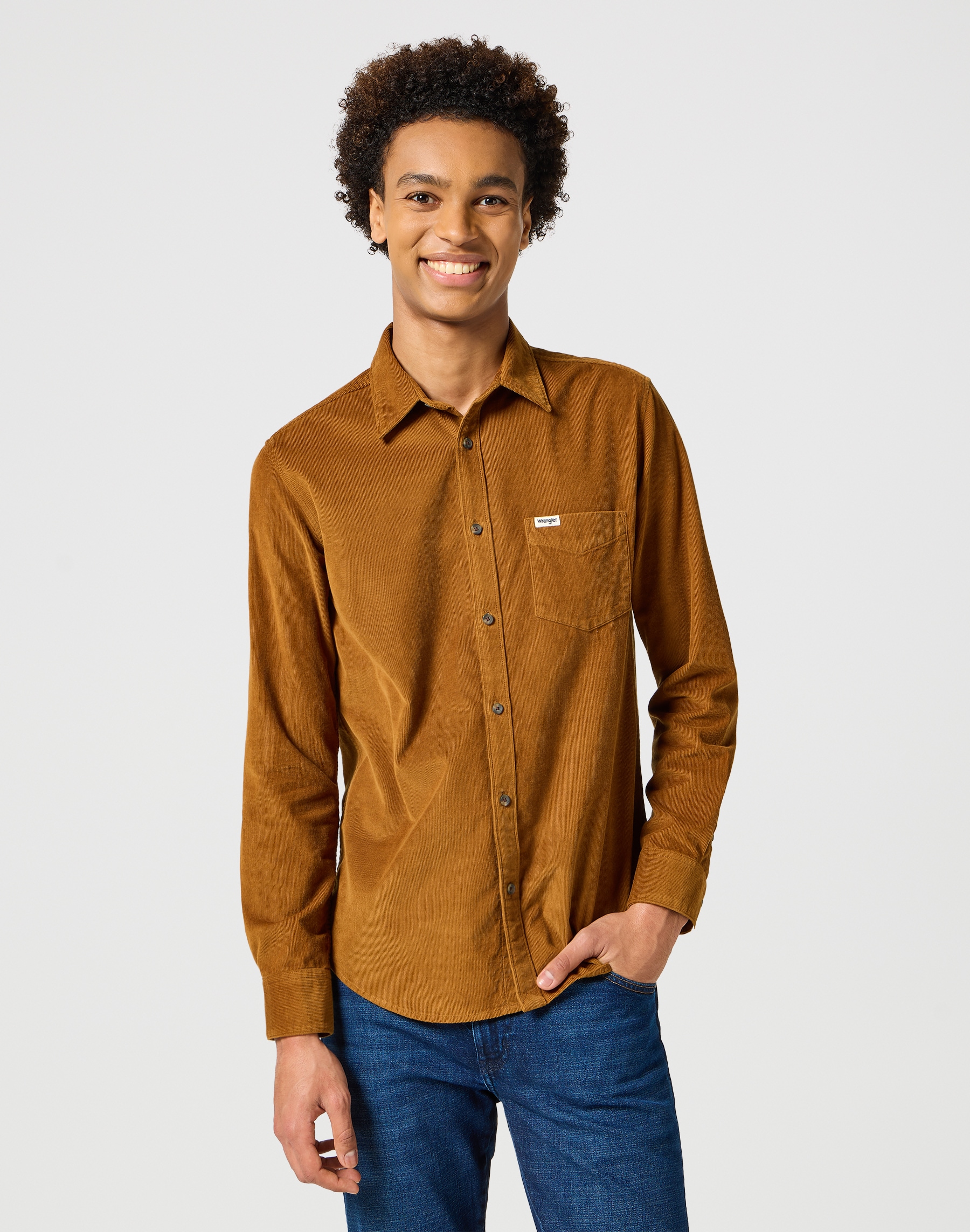 Wrangler Langarmhemd »1 PKT CORDUROY SHIRT«, mit Logodruck