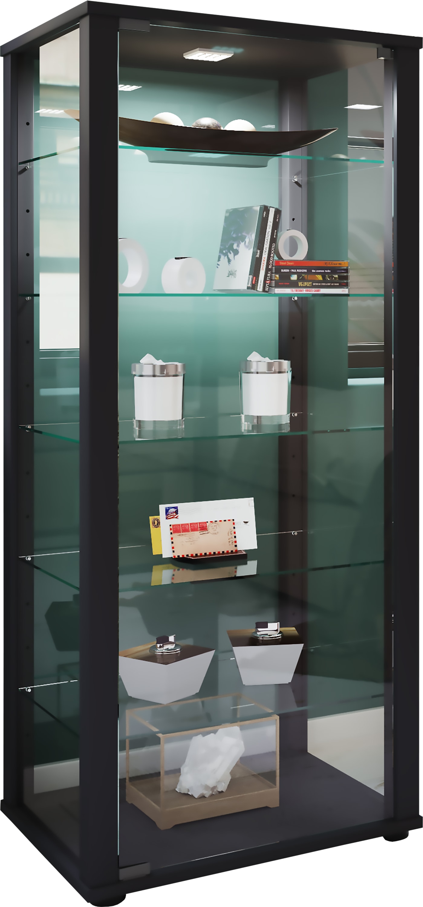Vcm Schwarz Vitrine + Buffetschrank, Kavis (50 X 38 X 115 Cm) - Image 5