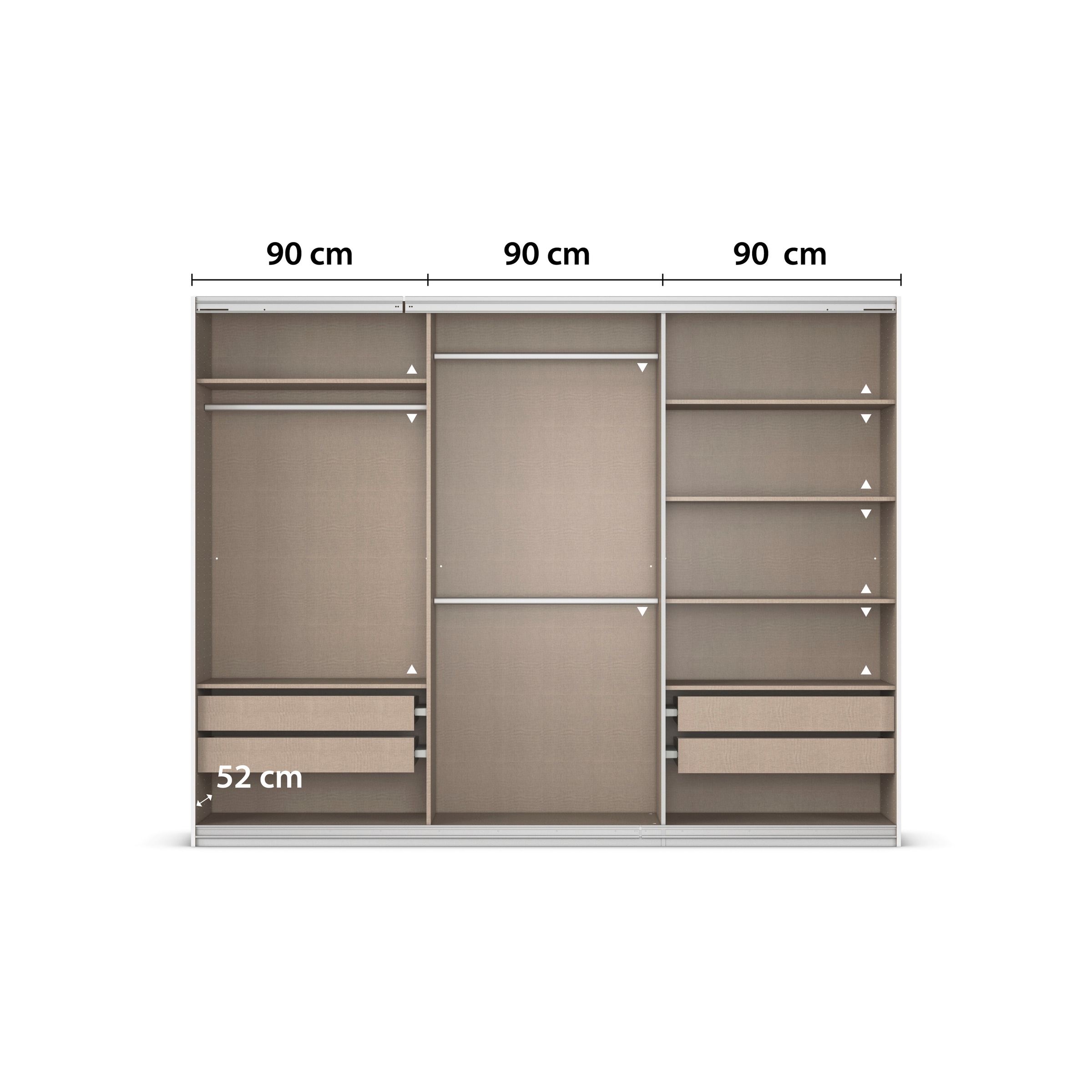 rauch Kleiderschrank »Schwebetürenschrank OTTO´s Choice Garderobe Schrank TOP ANGEBOT Avola«, (in 3 verschiedenen Ausstattungen BASIC/CLASSIC/PREMIUM inkl. Spiegel), mit eleganten Zierleisten in Chrom, Schwarz oder Weiß MADE IN GERMANY