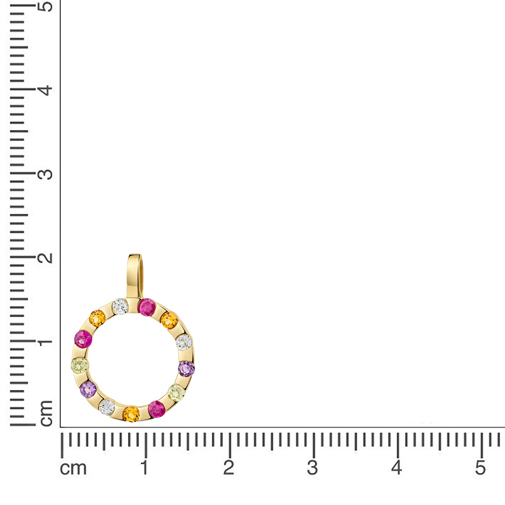 Firetti Kettenanhänger »Schmuck Geschenk Gold 333 Halsschmuck Anhänger Kreis rund« ()  mit Edelsteinen