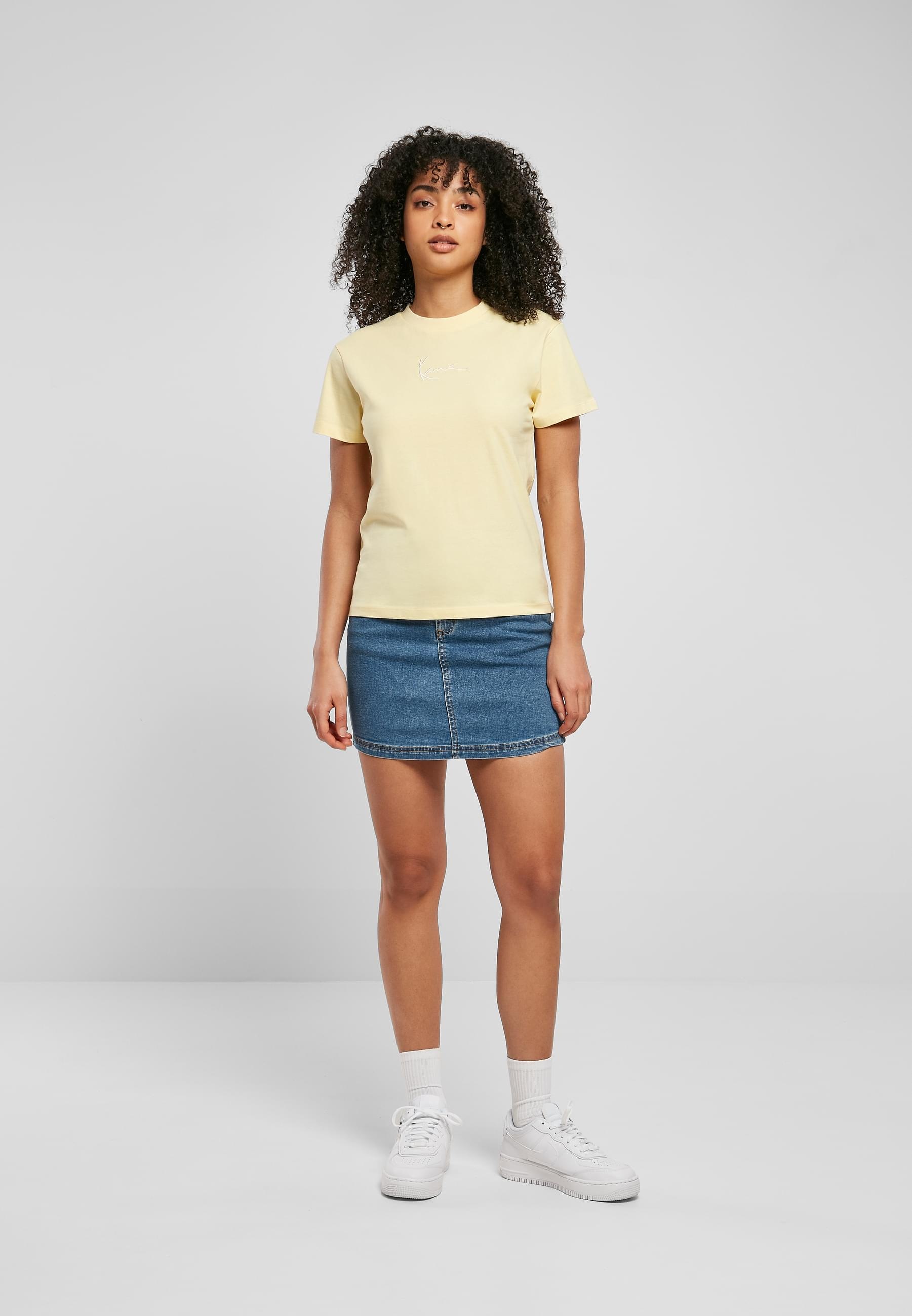Karl Kani T-Shirt »Karl Kani Damen KW221-001-2 Small Signature Tee light yellow«, (1 tlg.)