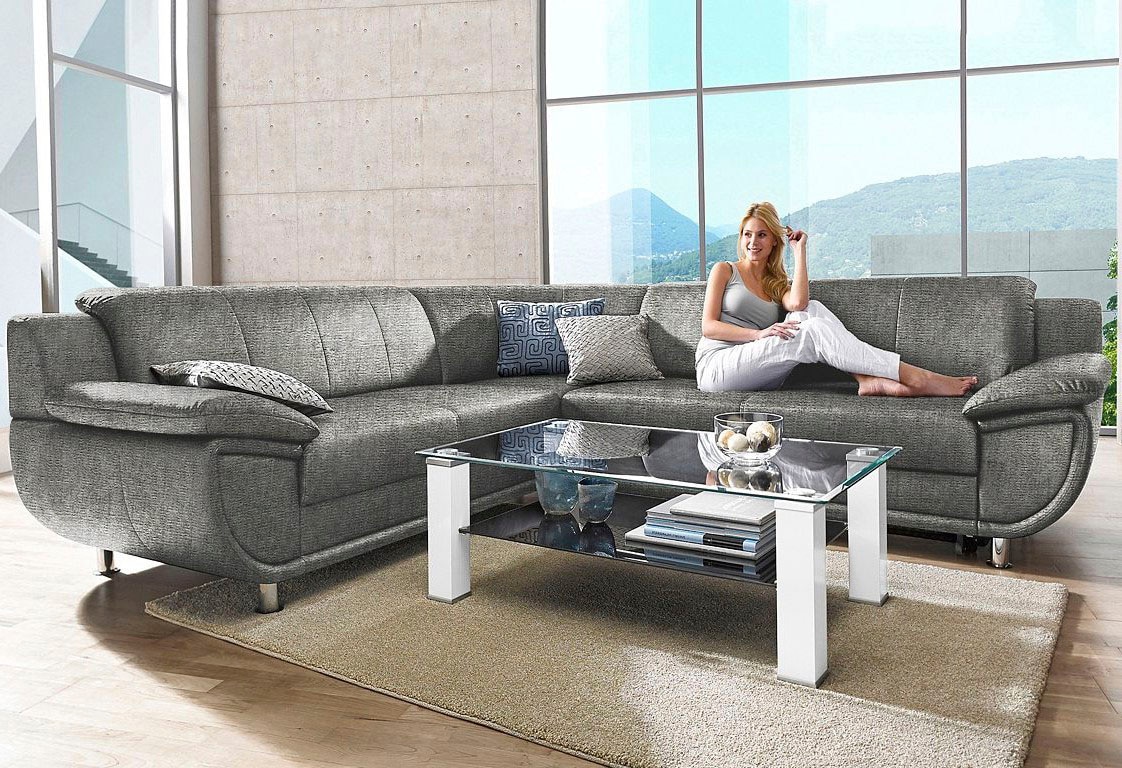 TRENDMANUFAKTUR Ecksofa "Rondo wahlweise mit Schlaffunktion, bequeme Armleh günstig online kaufen