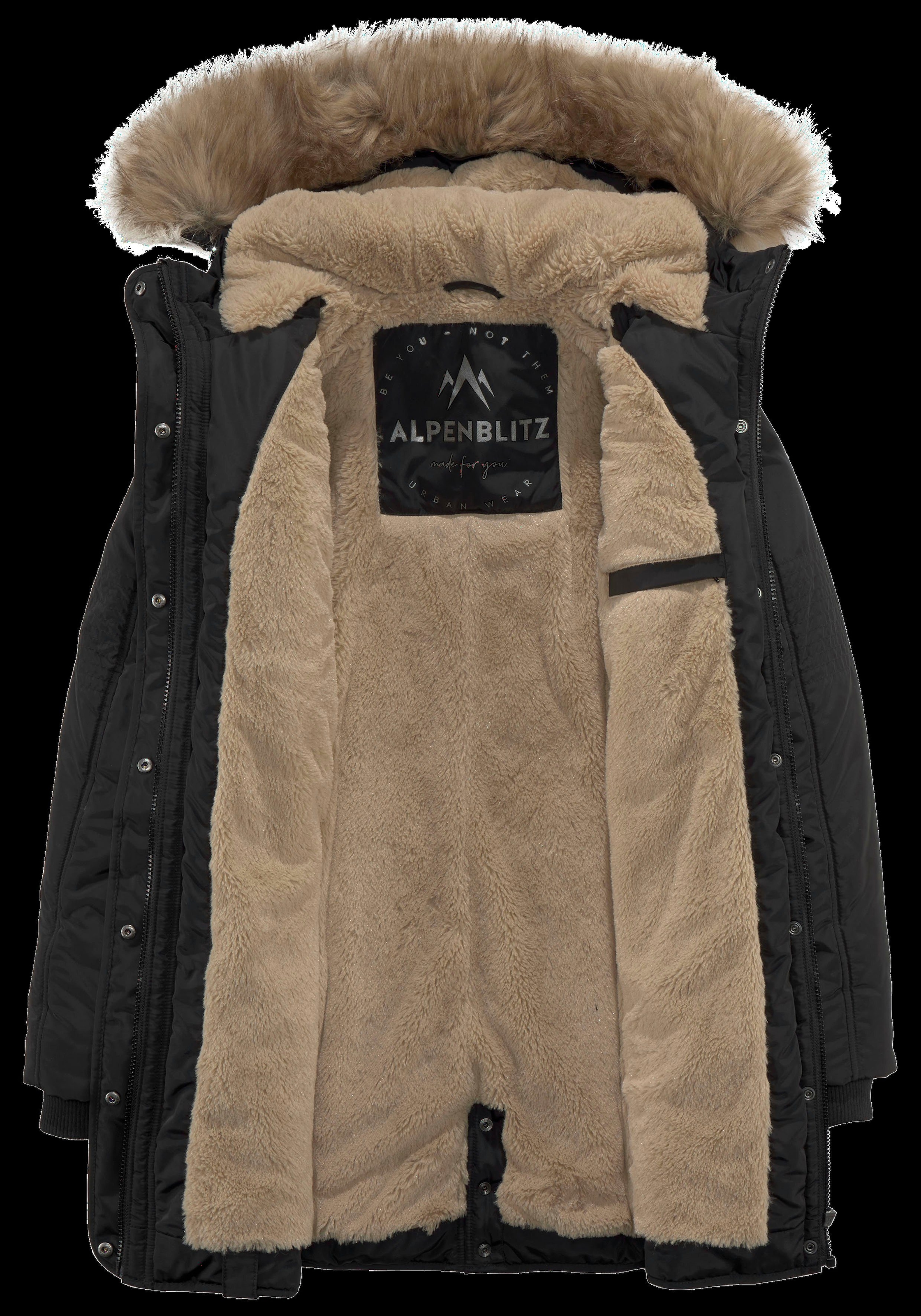 ALPENBLITZ Parka »Wintercharme«, mit Kapuze, für kalte Temperaturen, aus Webstoff, mit Kapuze, mit Taschen
