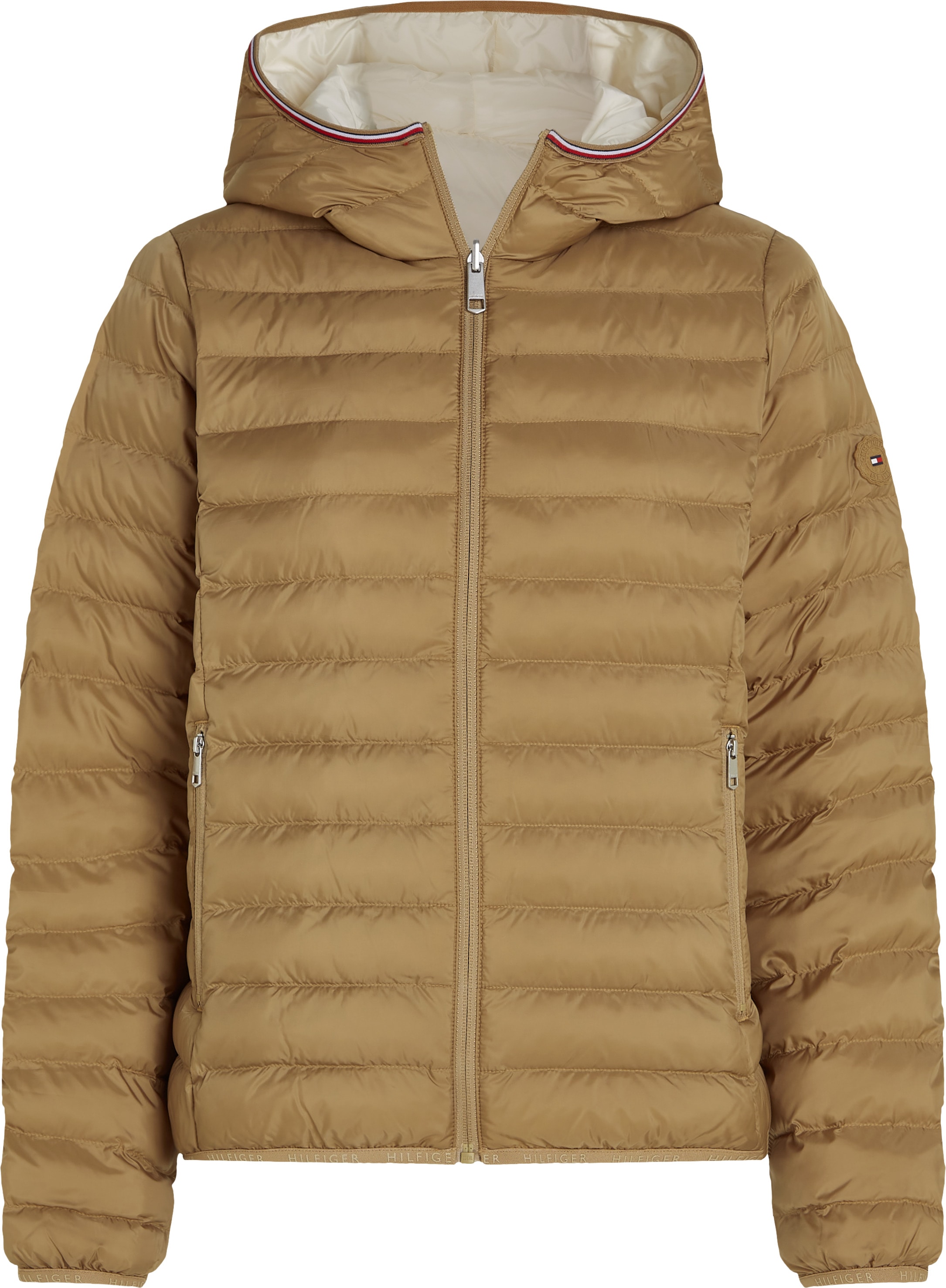 Tommy Hilfiger Steppjacke »REVERSIBLE LW PADDED JACKET«, mit Kapuze, mit reversible Tragemöglichkeit, leichte Wattierung, Logo-Patch