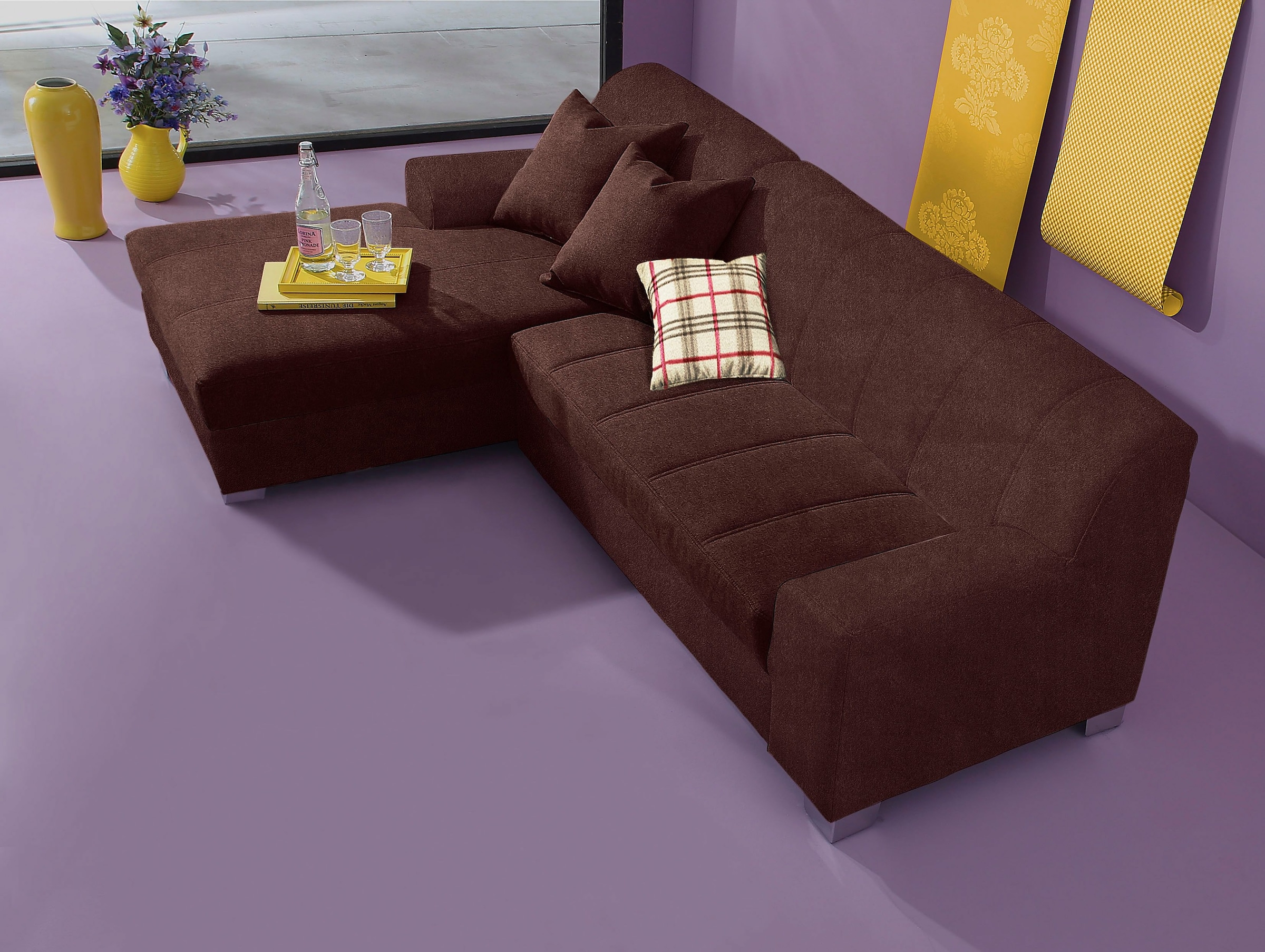 Home affaire Ecksofa "Anzio, elegant und gemütlich, Breite 239cm, L-Form" w günstig online kaufen