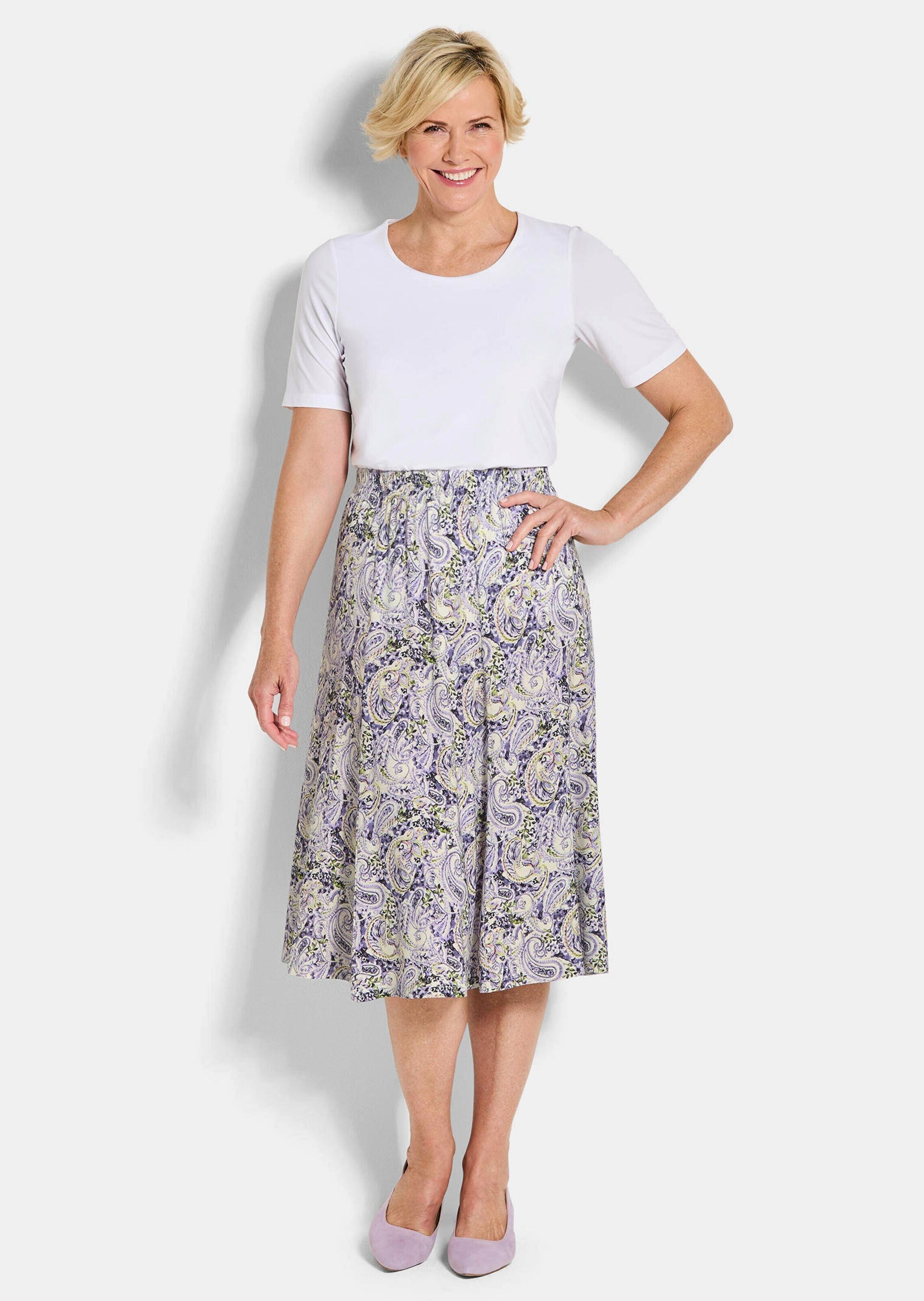 GOLDNER Jerseyrock »Weit schwingender Bahnenrock aus Jersey«