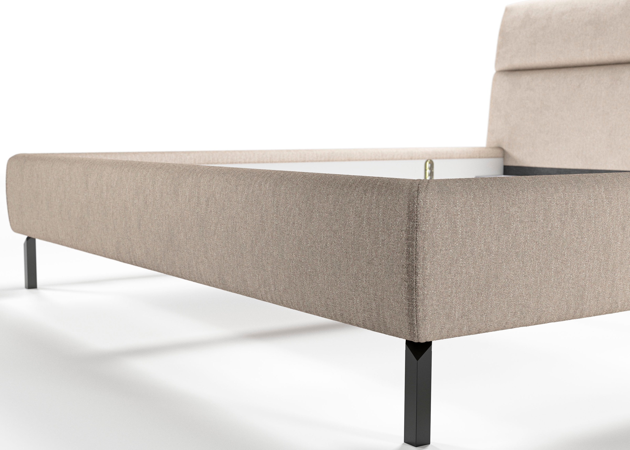 Places of Style Polsterbett »Seiano Strukturstoff. hochwertiger Hussenbezug für spaltfreie Ecken«, belastbar bis 280kg, in 4 Breiten, auch in Überlänge 220cm