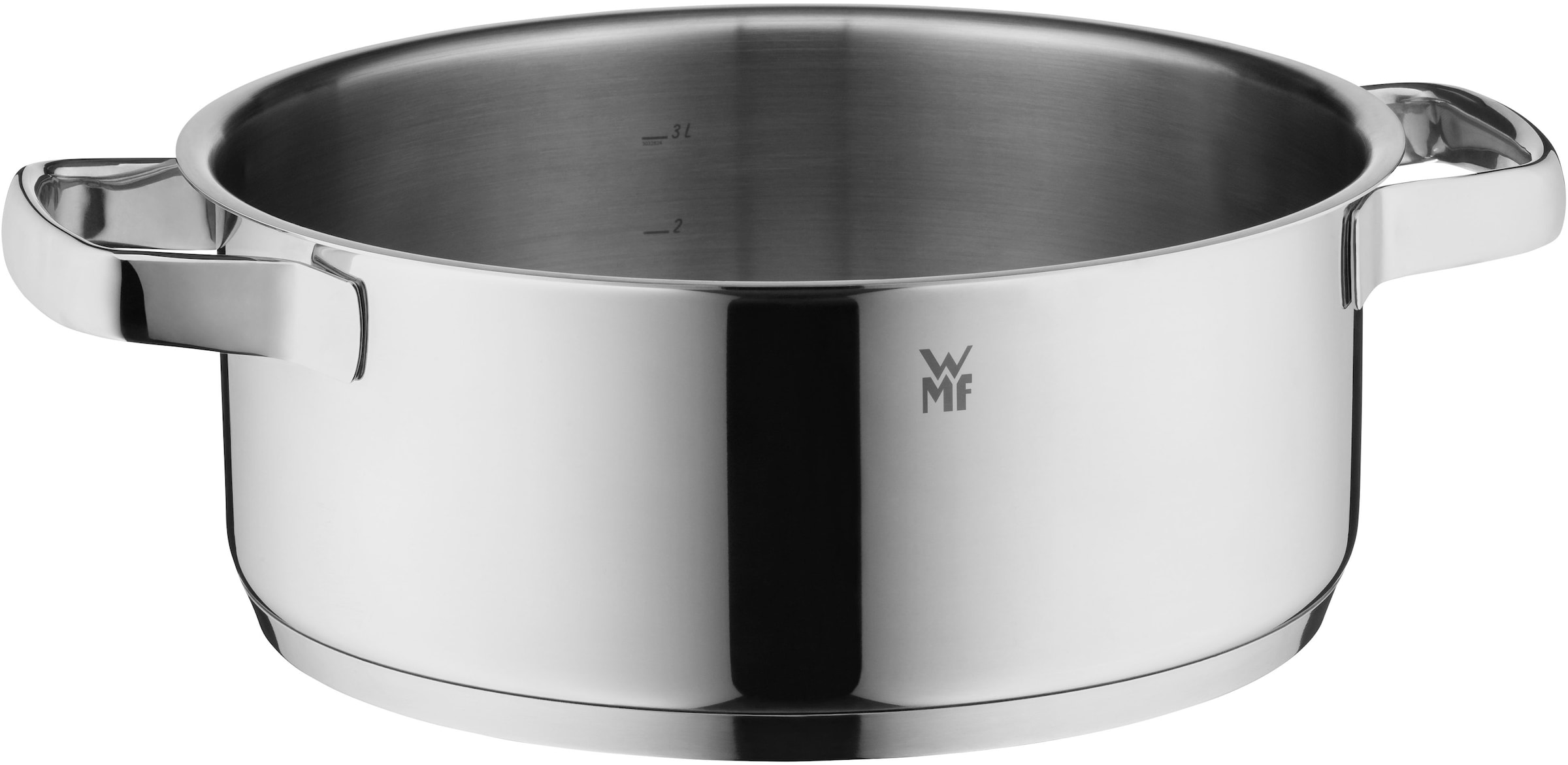 WMF Bratentopf »Compact Cuisine«, Cromargan® Edelstahl Rostfrei 18/10, (2 tlg.), wärmeduzierende Hohlgriffe, Innenskalierung, Schüttrand