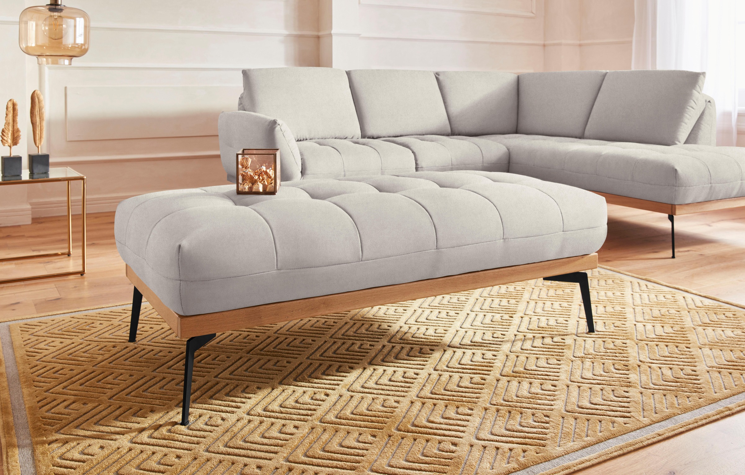 exxpo - sofa fashion Hocker "Palic, moderner Polsterhocker mit tollen Verarbeitungsdetails"