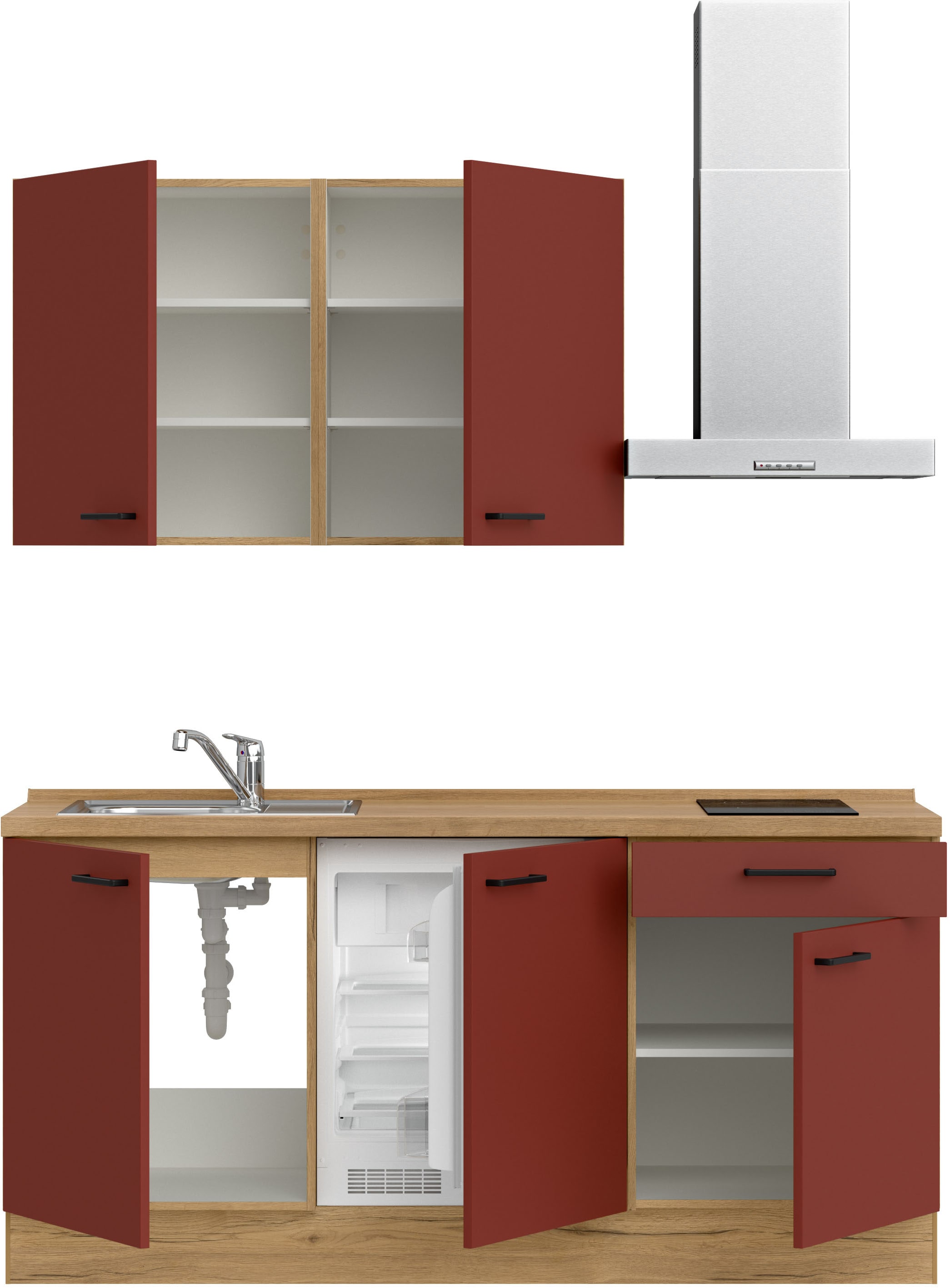 nobilia® Küchenzeile »"Easytouch I"«, vormontiert, Ausrichtung wählbar, Breite 180 cm, wahlw. mit E-Geräten