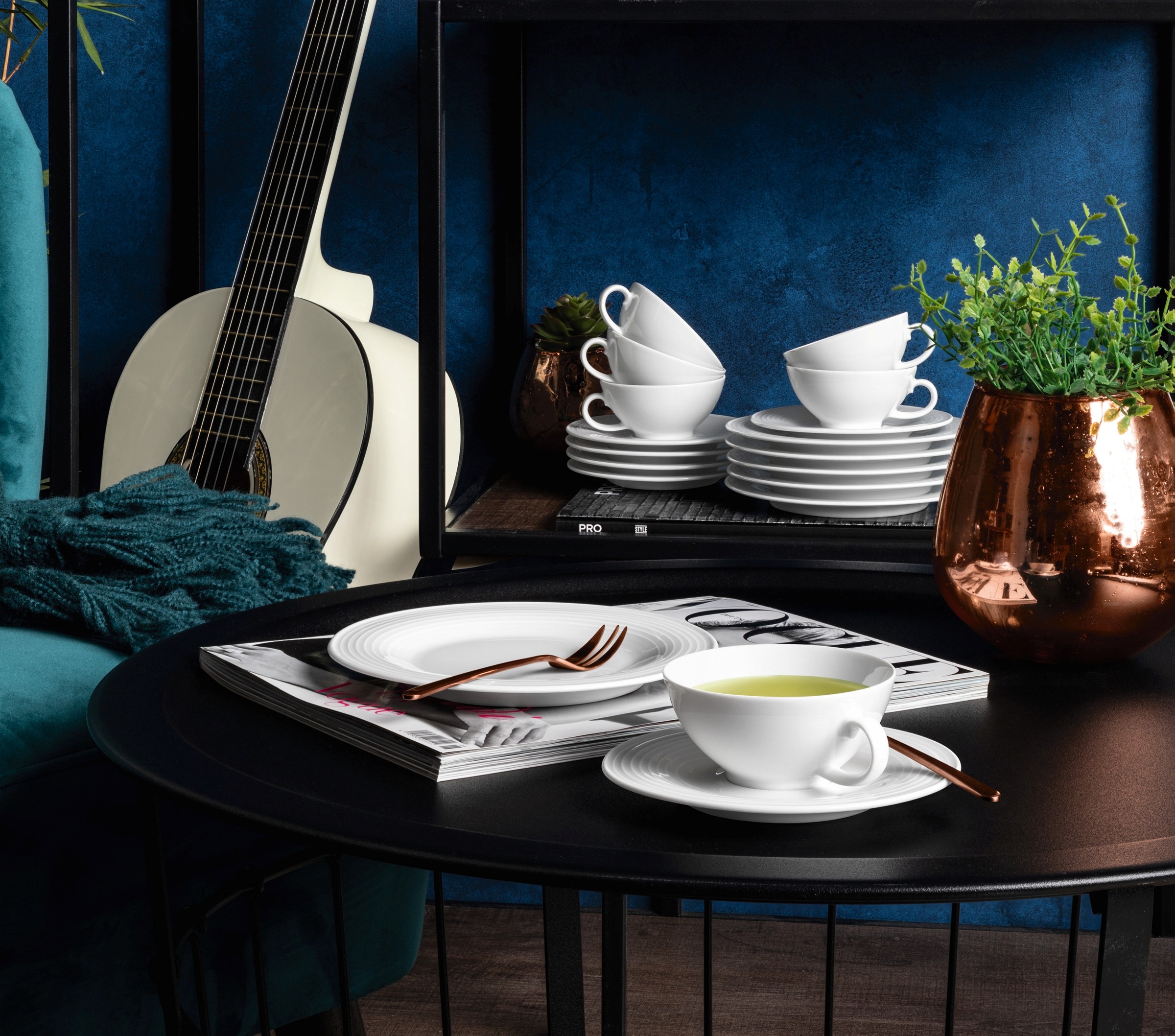 Seltmann Weiden Teeservice »Geschirr-Set Beat«, (Set, 18 tlg.), Teetassen, Rillendekor, 18 Teile, für 6 Personen