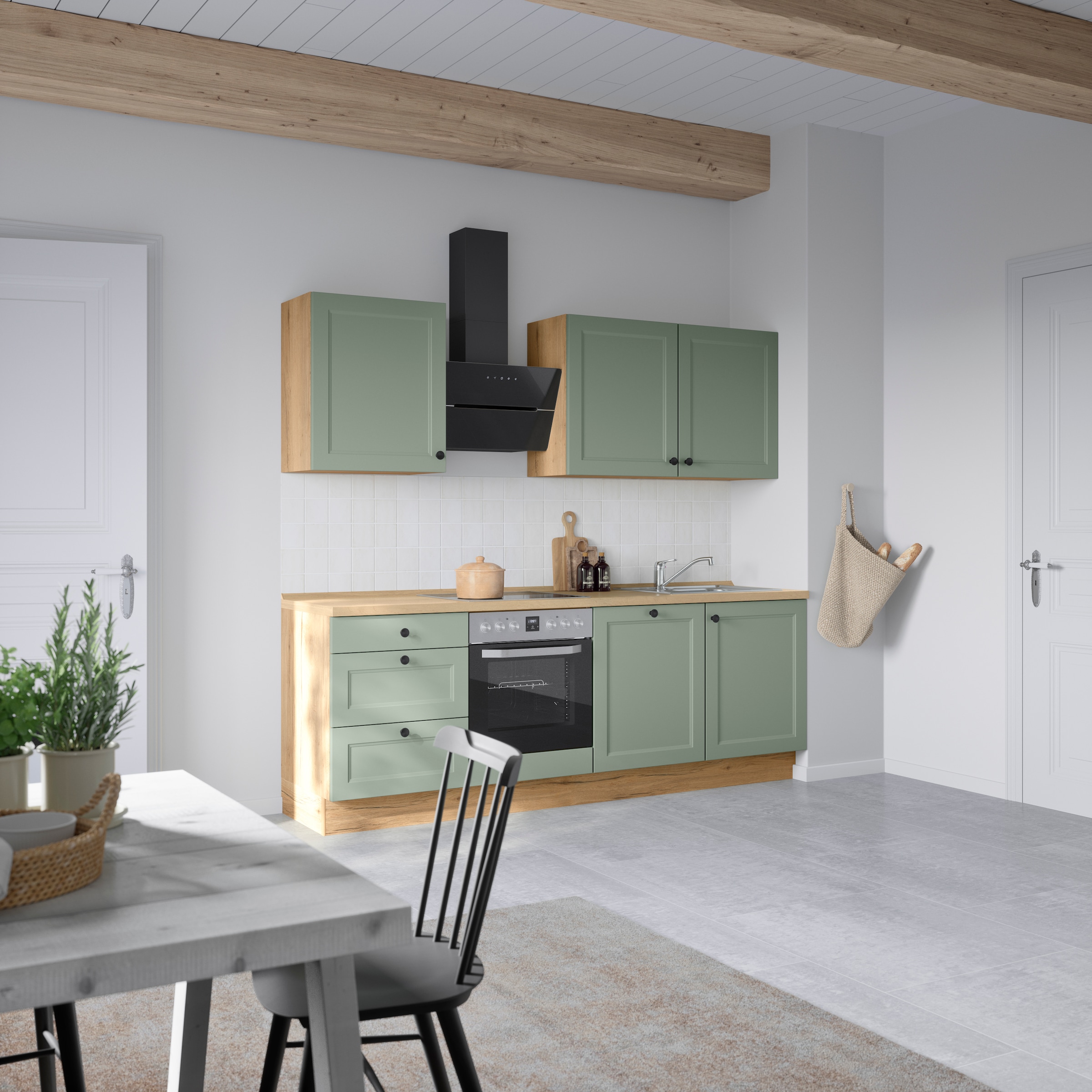 nobilia® Küchenzeile »"Cascada II", NEU: individuell anpassbar mit gratis Profi-Beratung« vormontiert, Breite 240 cm, Ausrichtung wählbar, wahlw. mit E-Geräten