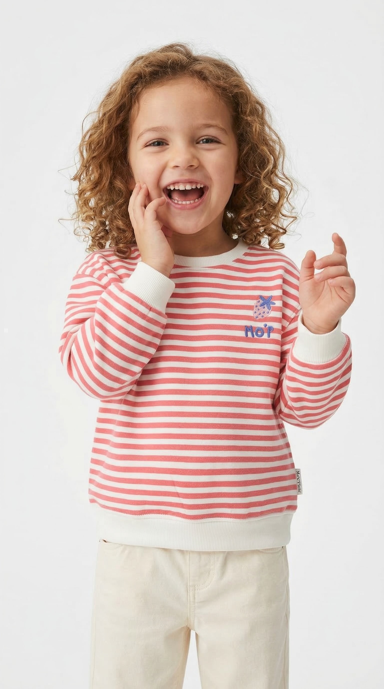 Marc OPolo Sweatshirt, Reine Baumwolle, für kleine Mädchen, kontrastfarbene Details