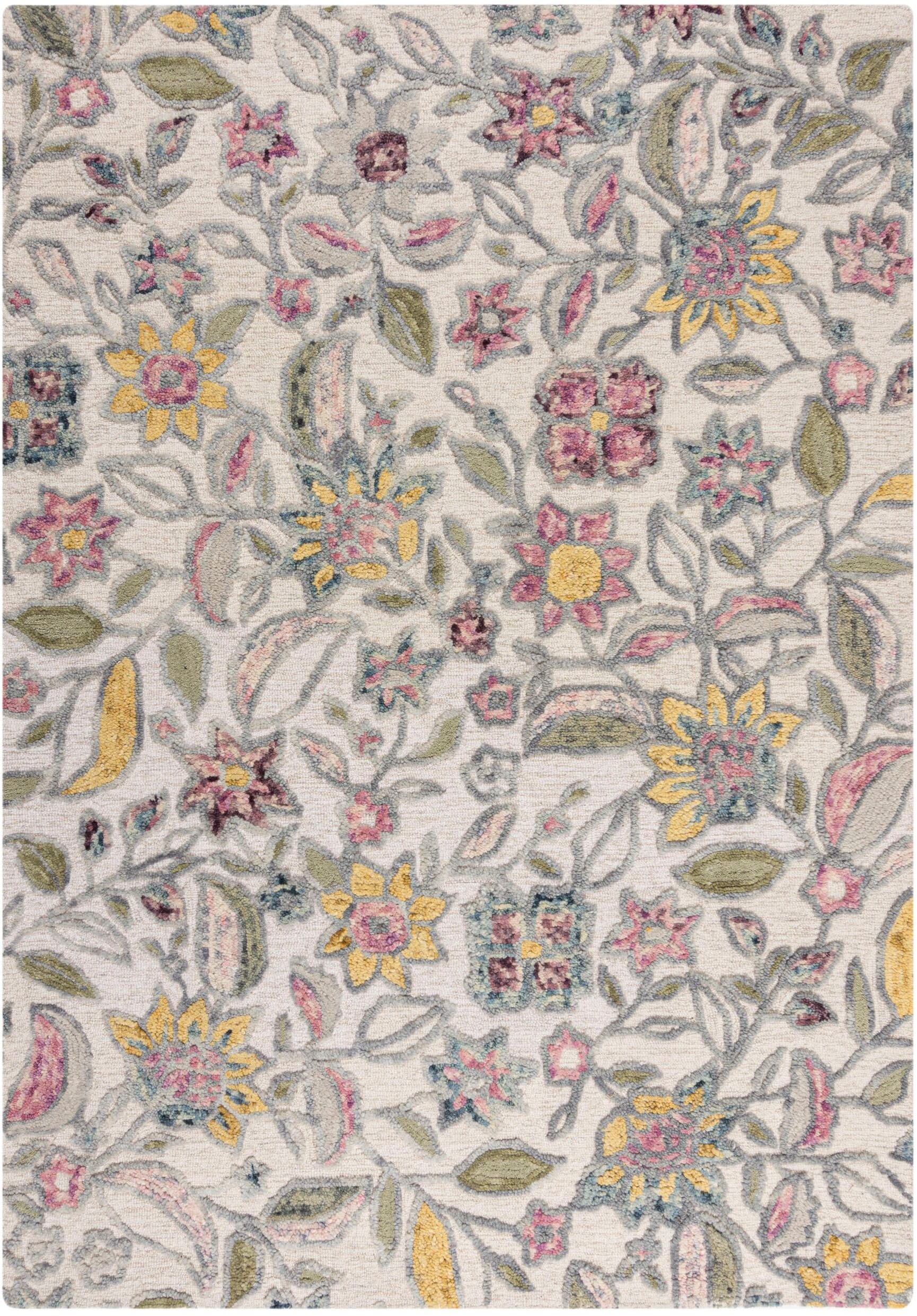 FLAIR RUGS Wollteppich »Tania Floral« rechteckig 19 mm Höhe mit verspieltem Blumen-Design