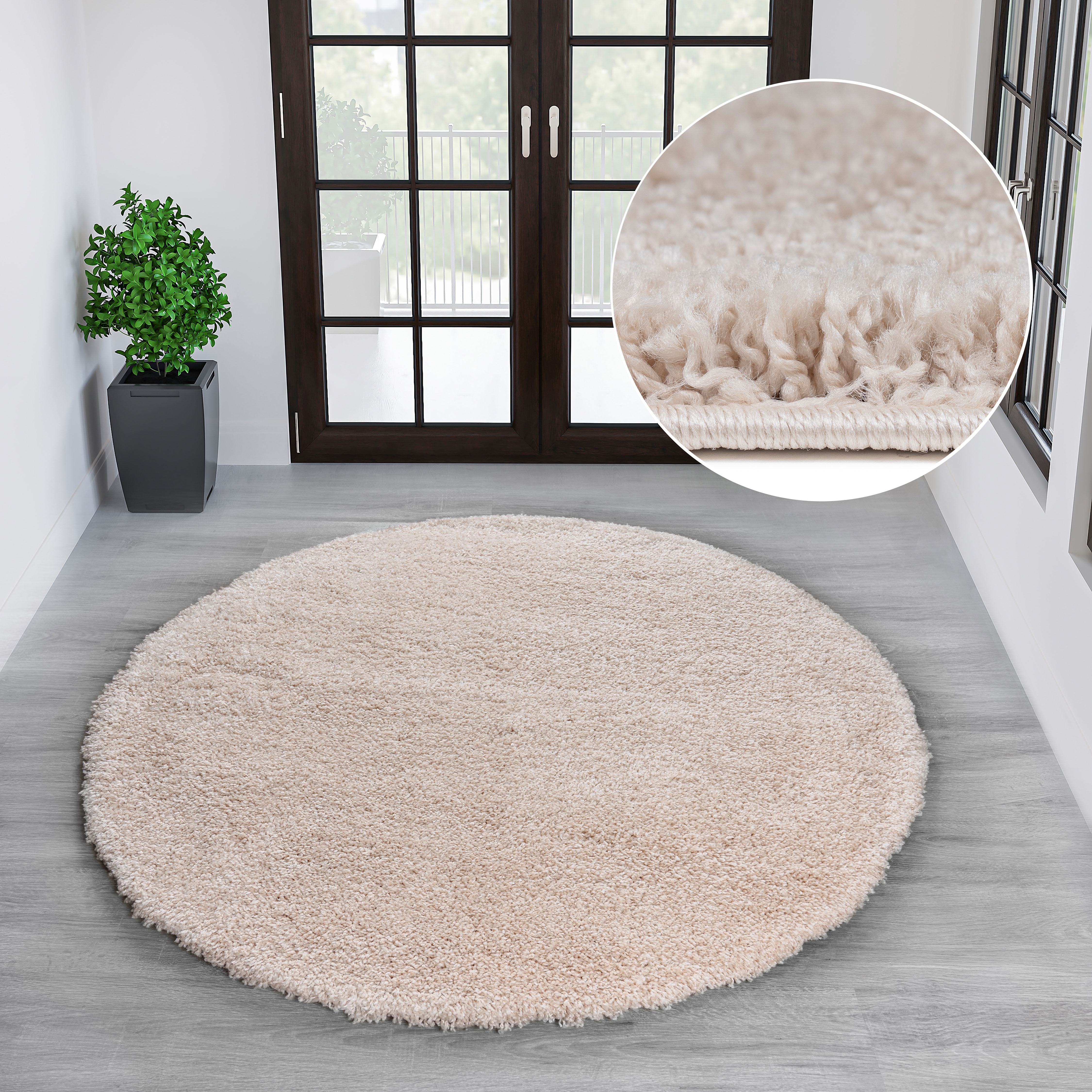OTTO home Hochflor-Teppich "Viva Shaggy, in Standard- und Premium-Qualität, 30 mm oder 45 mm Höhe" rund 45 mm Höhe Uni Farben, einfarbig, weich, kuschelig, Läufer, Kundenliebling