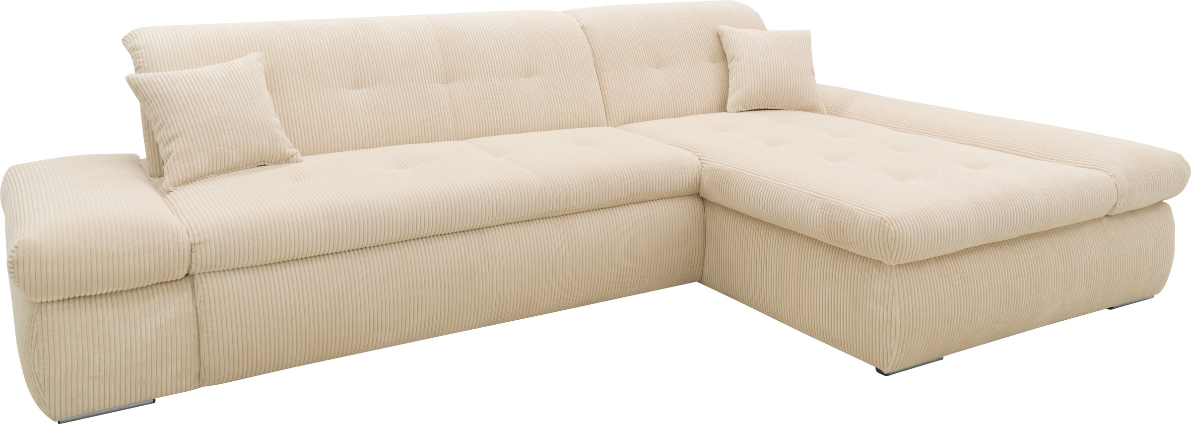 DOMO collection Ecksofa »Moric, L-Form, XXL-Sofa - Breite 300cm«, wahlweise mit Bettfunktion und Armteilverstellung, Cord