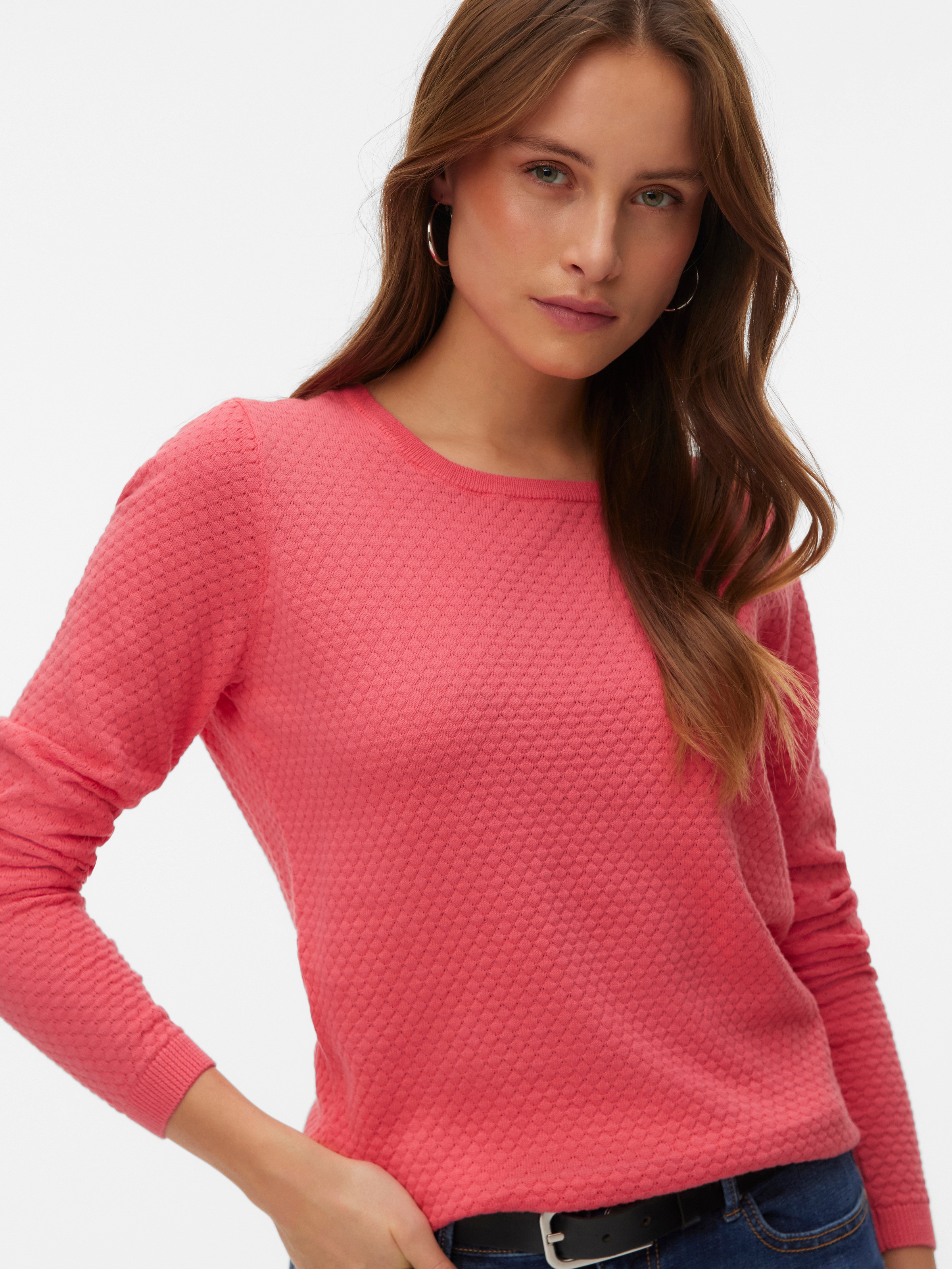 Thumbnail - Vero Moda Rundhalspullover "VMCARE STRUCTURE LS O-NECK BLOU NOOS" mit Strukturmuster