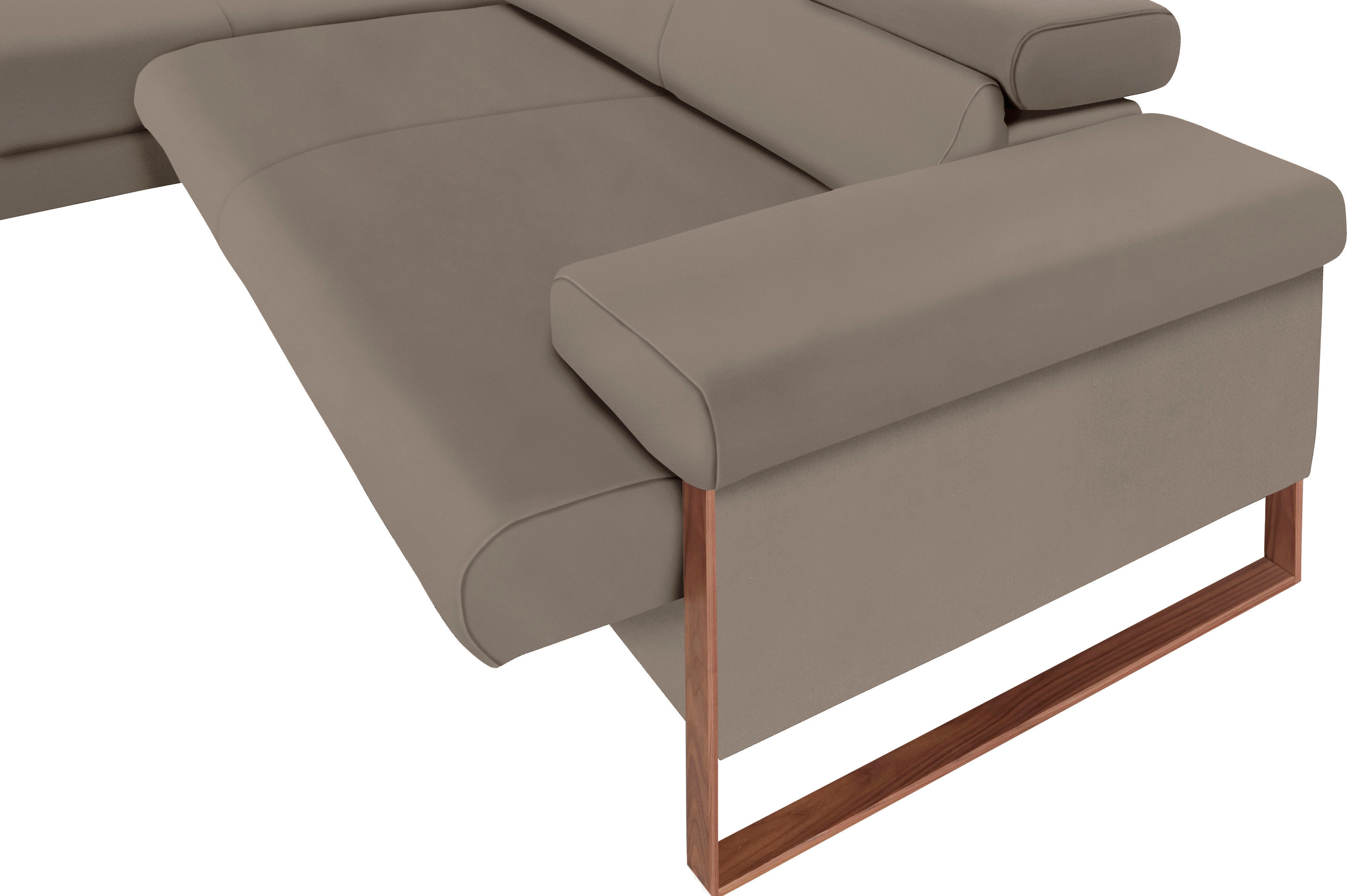 Thumbnail - W.SCHILLIG Ecksofa "finn, Designsofa mit tollem Sitzkomfort, bequem, L-Form", German Design Award 2016, Fußgestell Nussb...