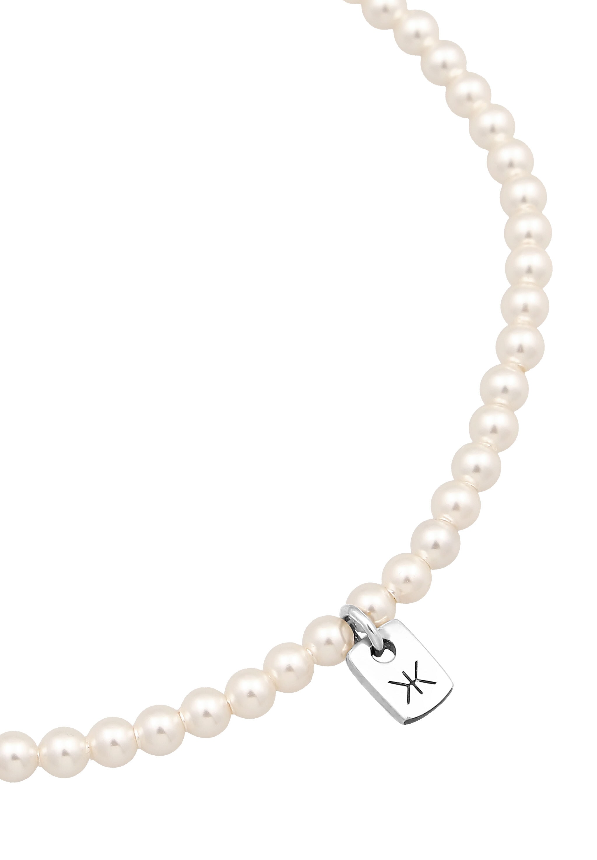 Kuzzoi Armkette »Armband Perlen von Swarovski® Weiß 925 Sterling Silber«