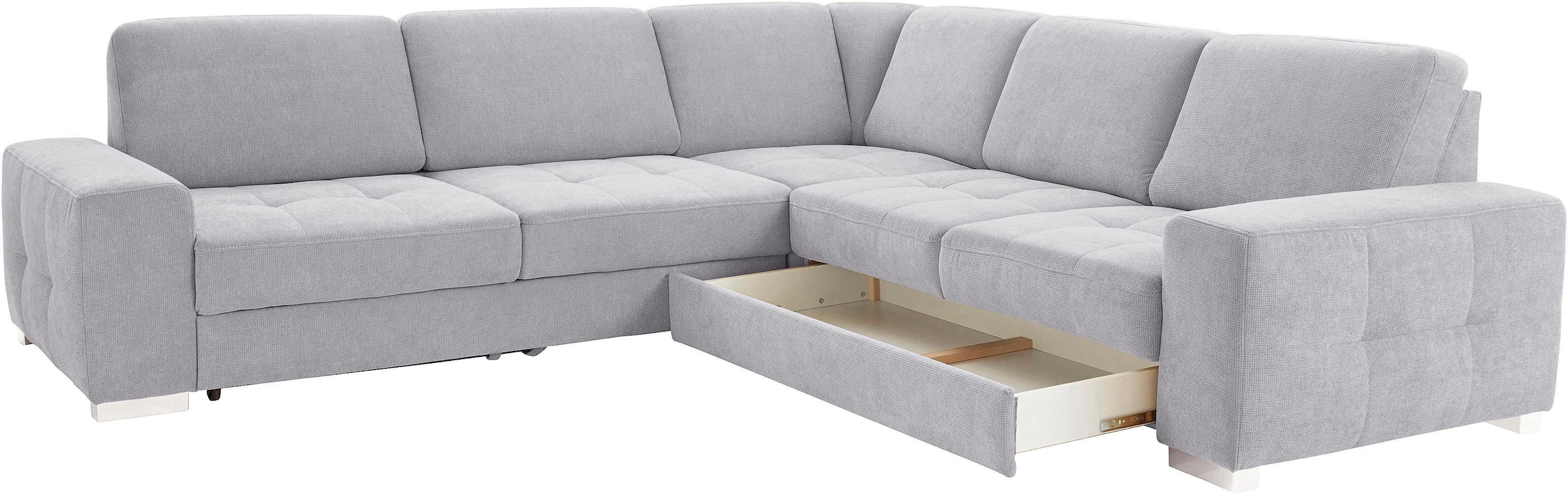 sit&more Ecksofa »Santorini L-Form«, mit Federkern und Sitztiefenverstellung, wahlweise mit Bettfunktion