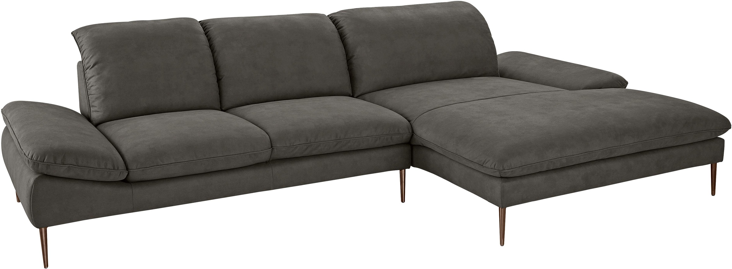 W.SCHILLIG Ecksofa »enjoy&MORE, Designsofa, bequem, elegant und zeitlos, L-Form«, Sitztiefenverstellung, Füße bronze pulverbeschichtet, Breite 340 cm