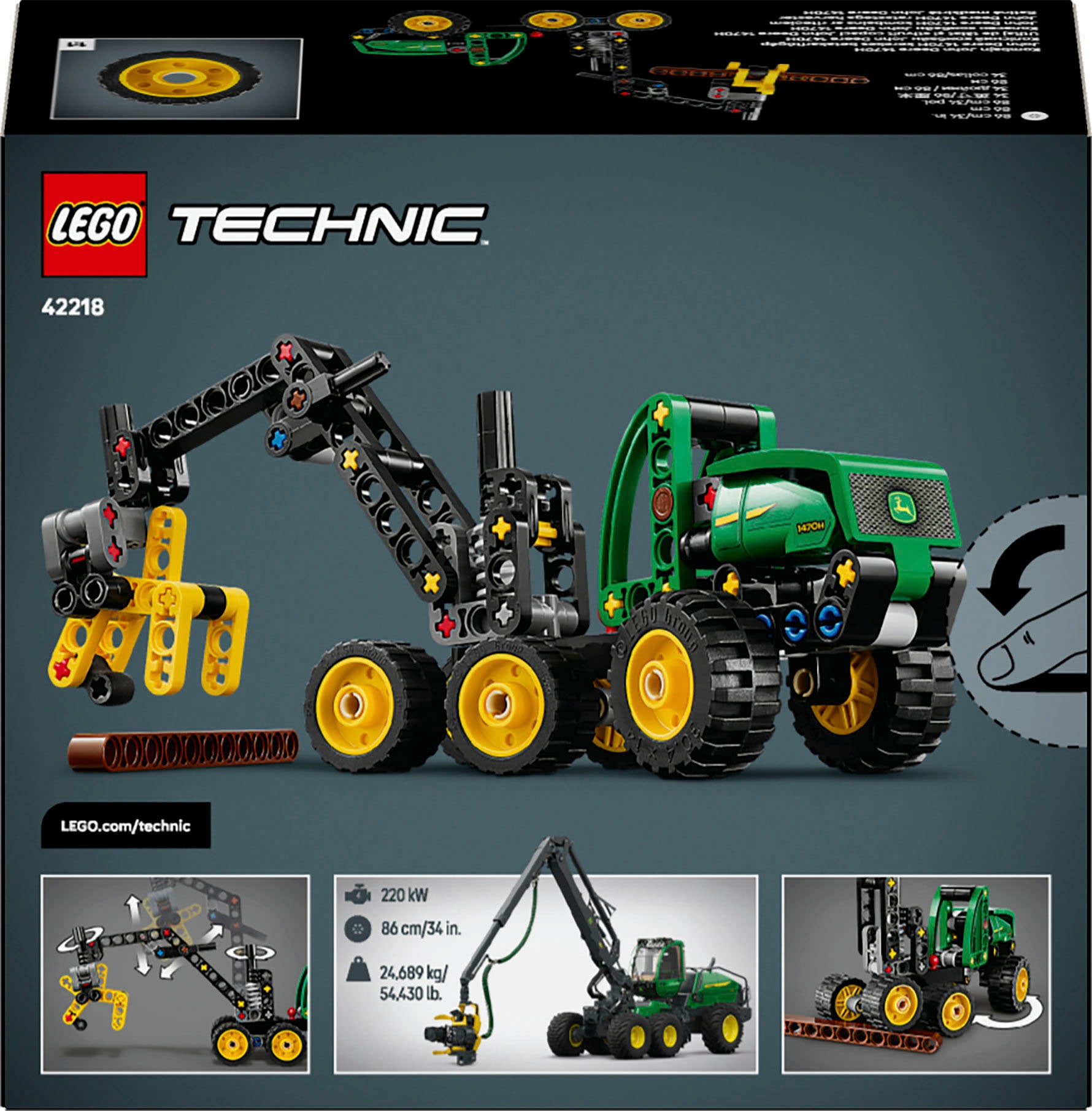 LEGO® Konstruktionsspielsteine »John Deere 1470H Rad-Harvester (42218), LEGO Technic« Made in Europe
