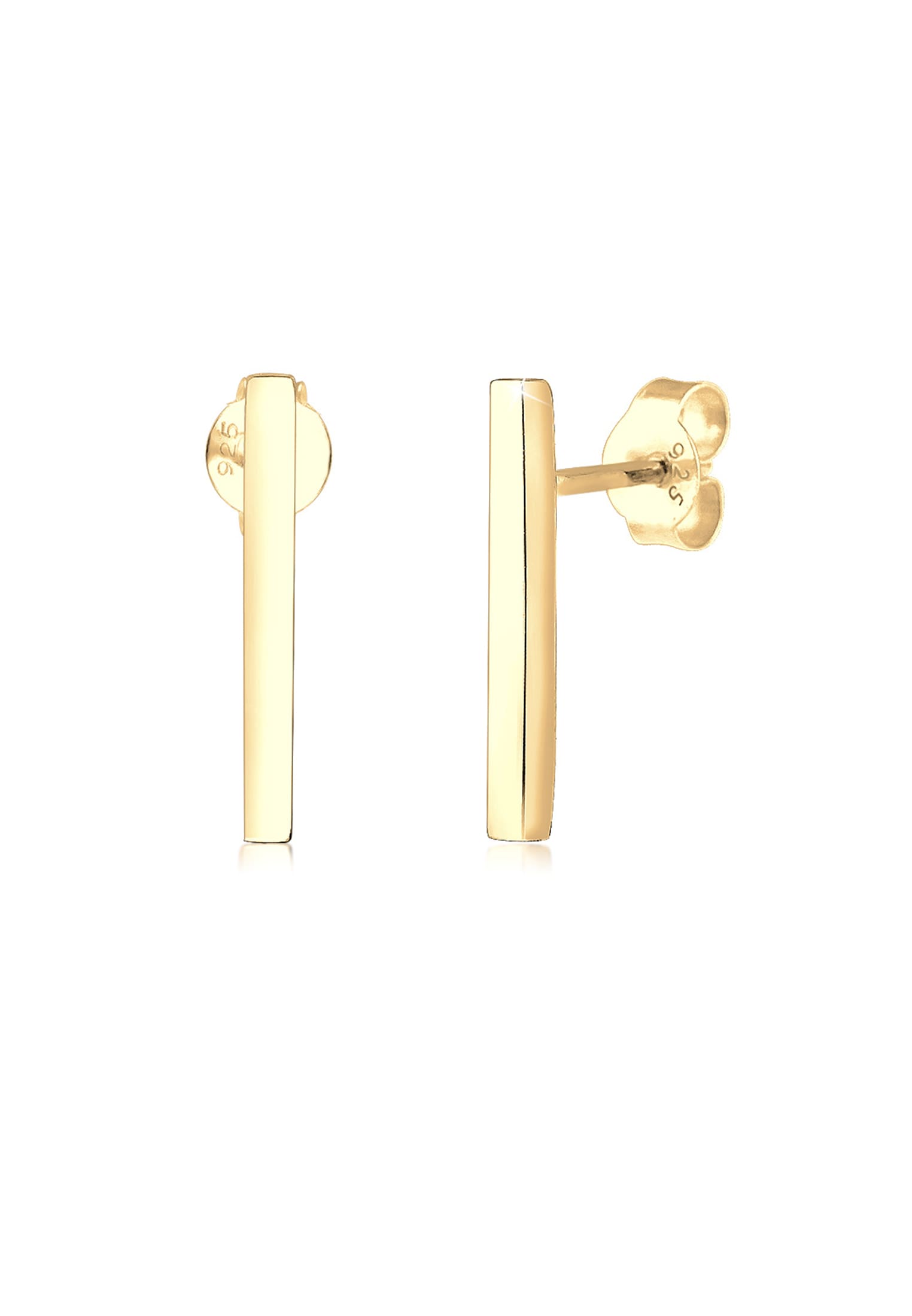 "Paar Ohrstecker ELLI ""Ohrringe Stab Geo Minimal Trend 925 Silber"" Gr. 16, gold, Ohrringe, Damen, 16, ohne Stein, Silber 925 (Sterlingsilber)"